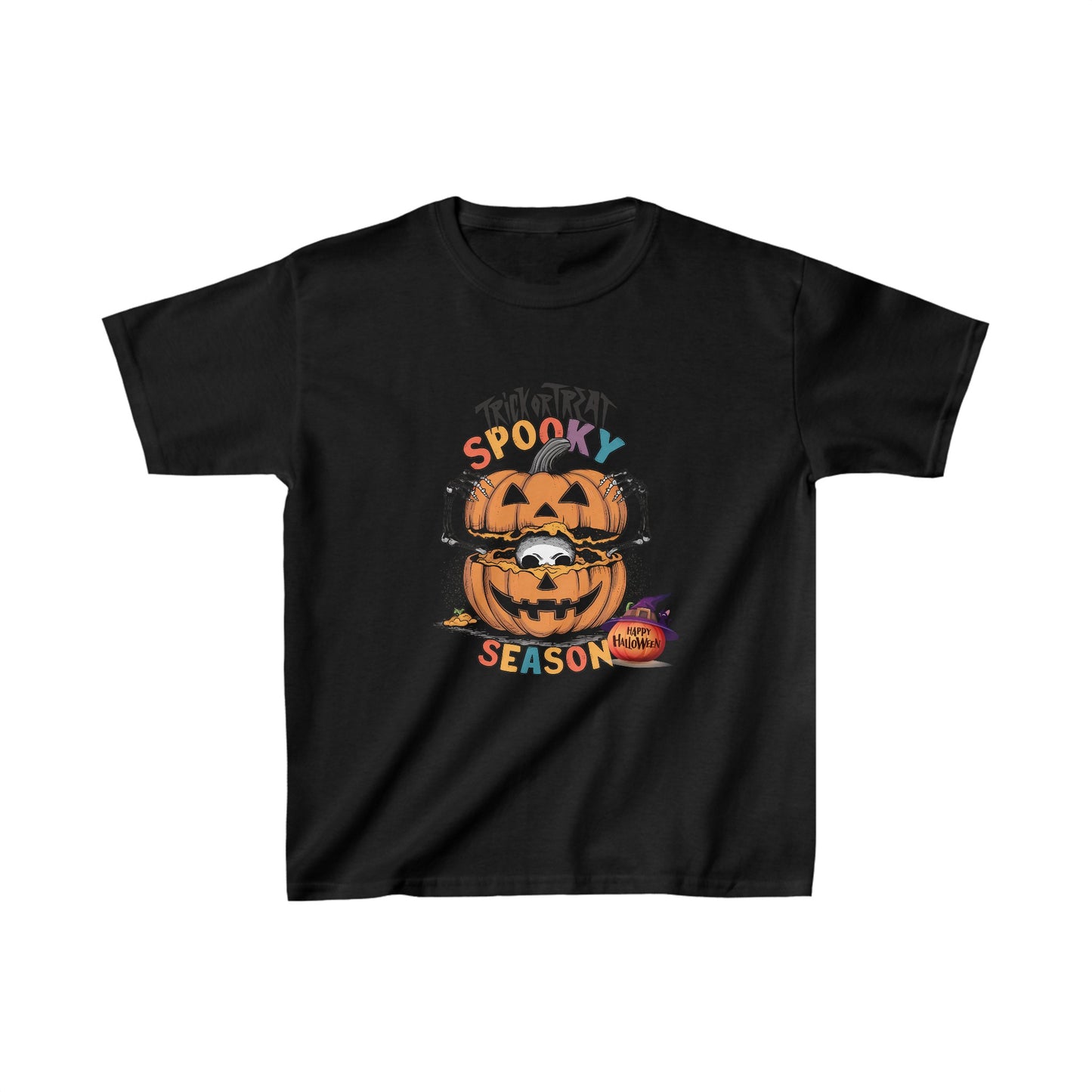 Spooky Scary season Halloween Kids Shirt, Spooky Halloween Kids Heavy Cotton™ Tee, Spooky Season Kids Shirt, Spooky Vibes Shirt, Trick Or Treat Cotton T-Shirt.