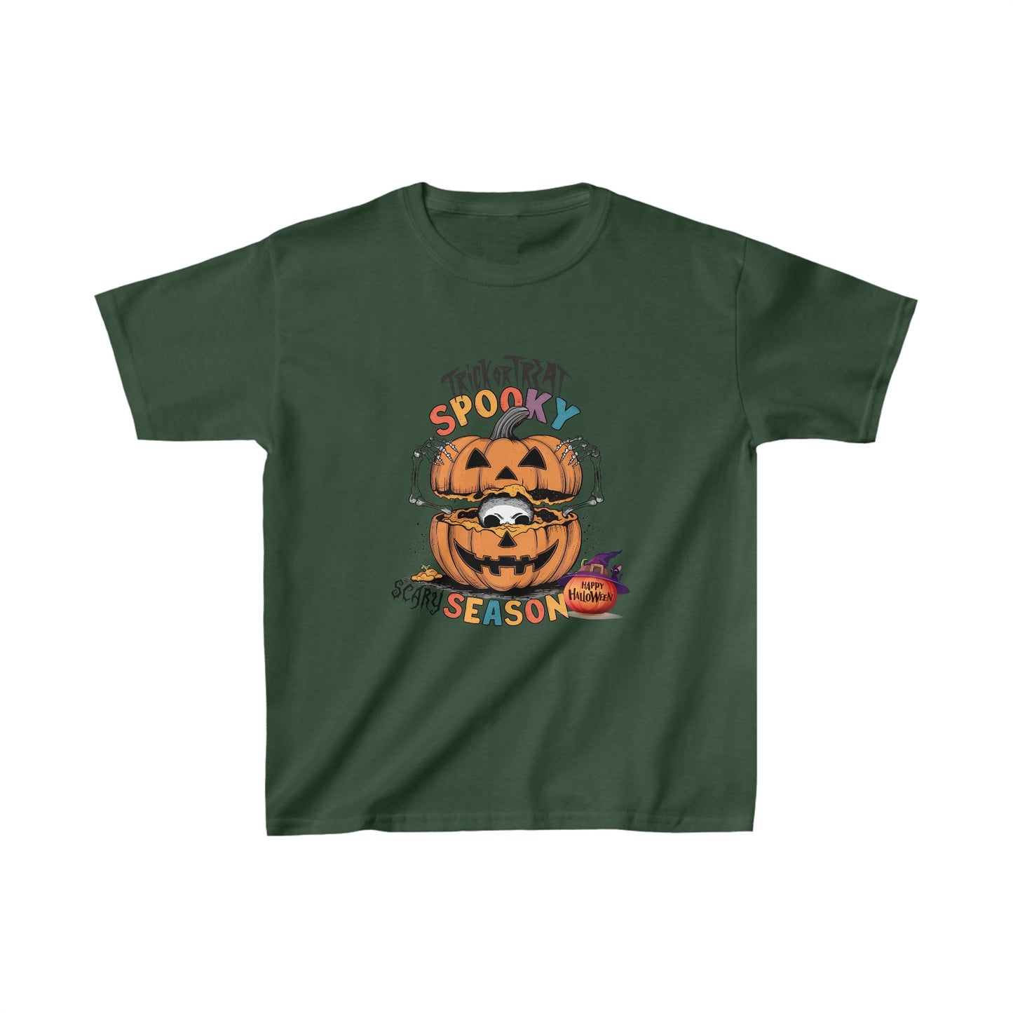 Spooky Scary season Halloween Kids Shirt, Spooky Halloween Kids Heavy Cotton™ Tee, Spooky Season Kids Shirt, Spooky Vibes Shirt, Trick Or Treat Cotton T-Shirt.