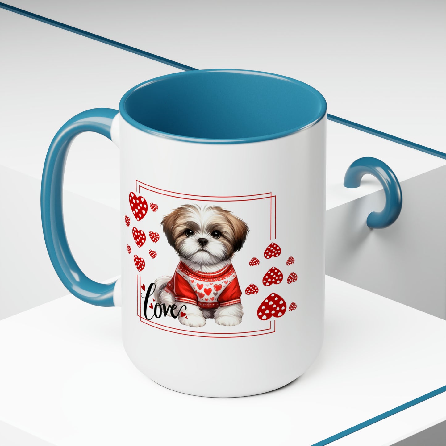 Happy valentines day Two-Tone Coffee Mugs, 15oz