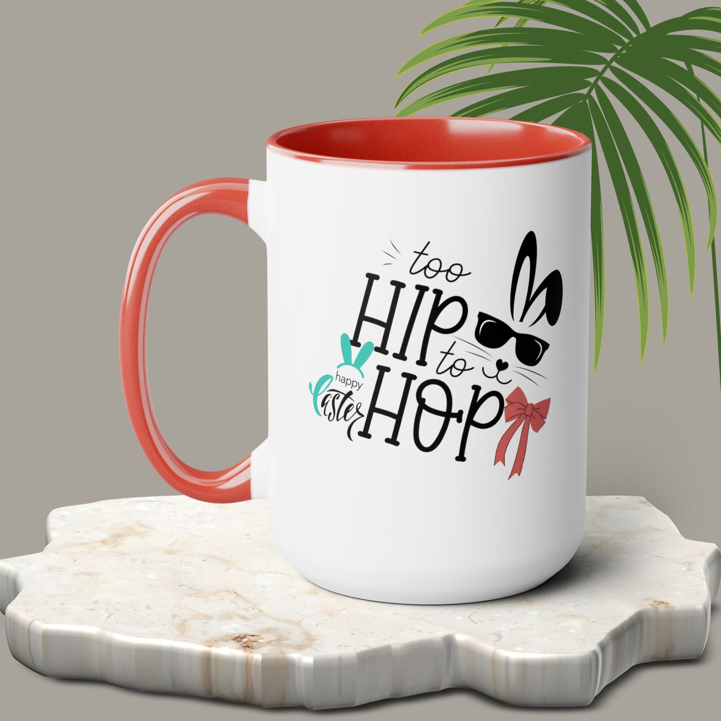 Too Hip To Hop Two-Tone Coffee Mugs, 15oz