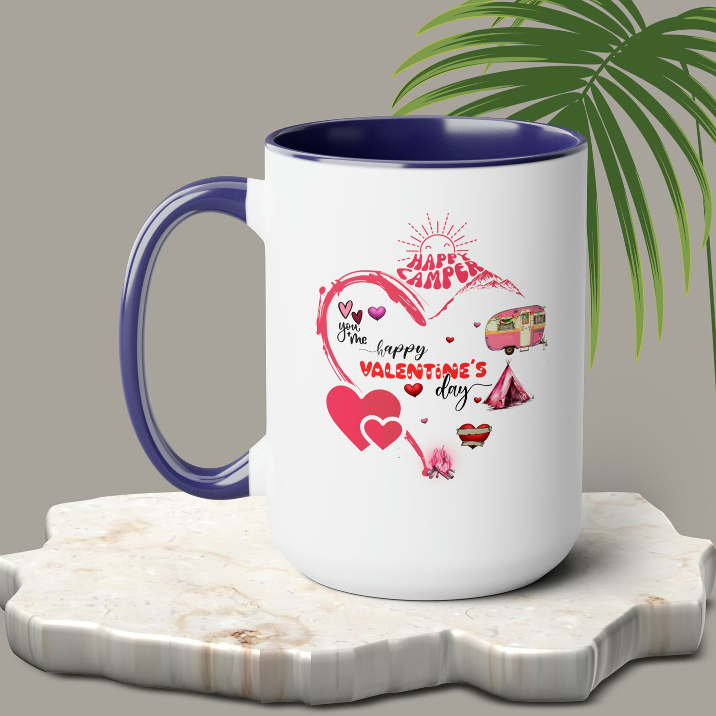 Happy valentines day Two-Tone Coffee Mugs, 15oz