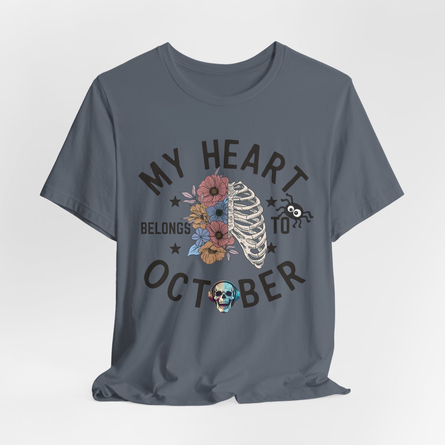 My Heart Belongs To October Halloween T-shirt, Happy Halloween T-shirt, Trick Or Treat T-shirt, Halloween T-shirt, Cool Halloween T-shirt, Spooky T-shirt,