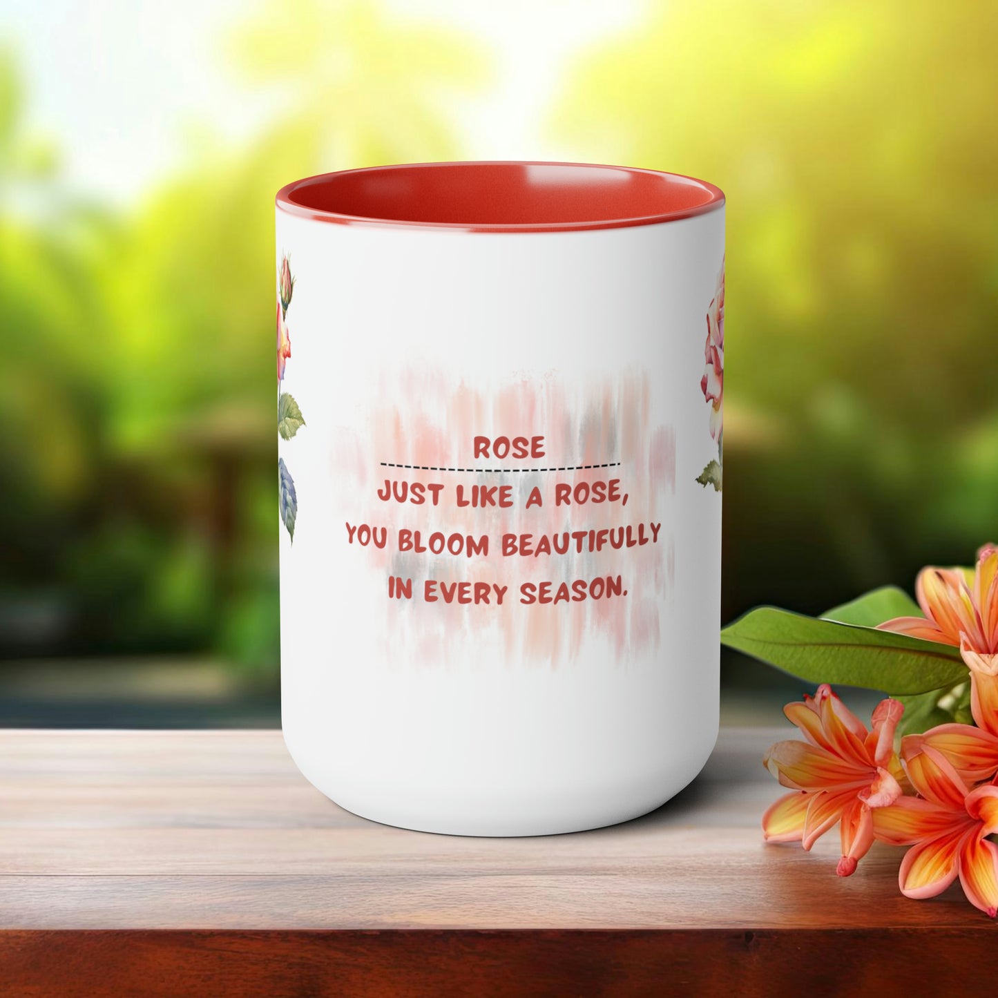 Birth Month flower Tow-Tone Coffee Mug.15oz, June Birth Month flower mug.