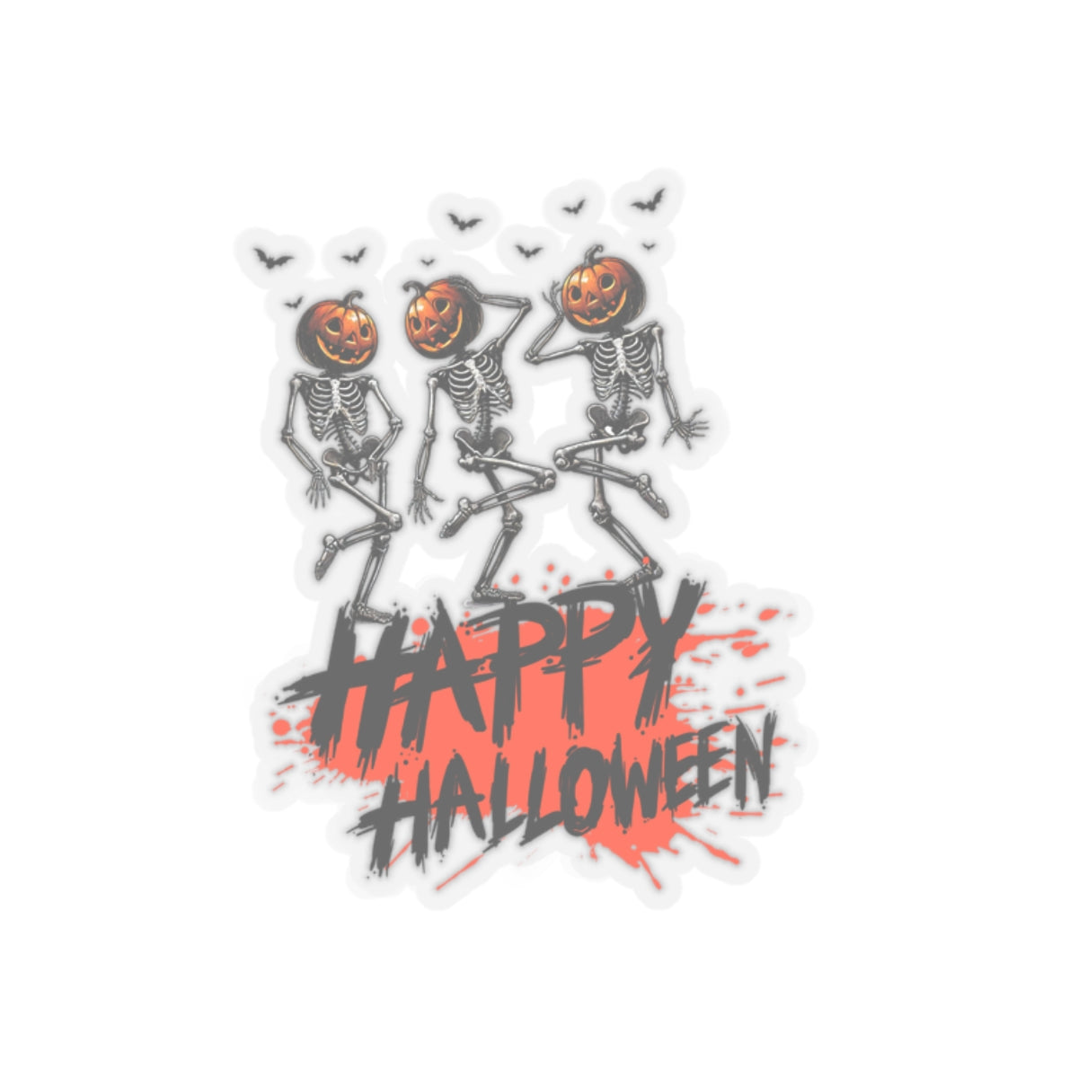 Spooky Kiss-Cut Stickers, Happy Halloween Kiss-Cut Stickers, Spooky Season Kiss-Cut Stickers, Happy Halloween Skeleton Kiss-Cut Stickers.