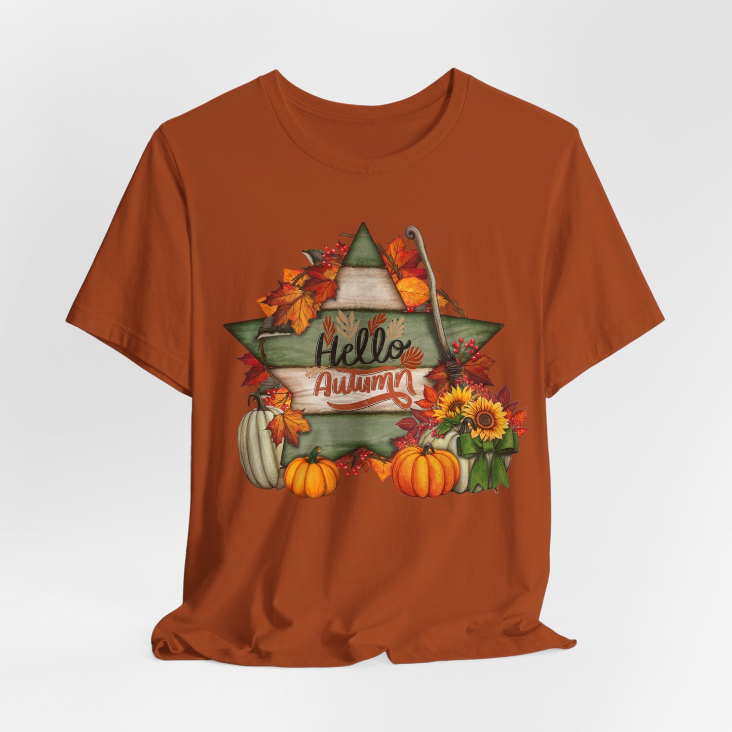 Hello Autumn Thanksgiving T-shirt, Happy thanksgiving 2024 T-shirt, Thanksgiving Gift,Turkey Shirt, Family Thanksgiving, Holiday Outfit.