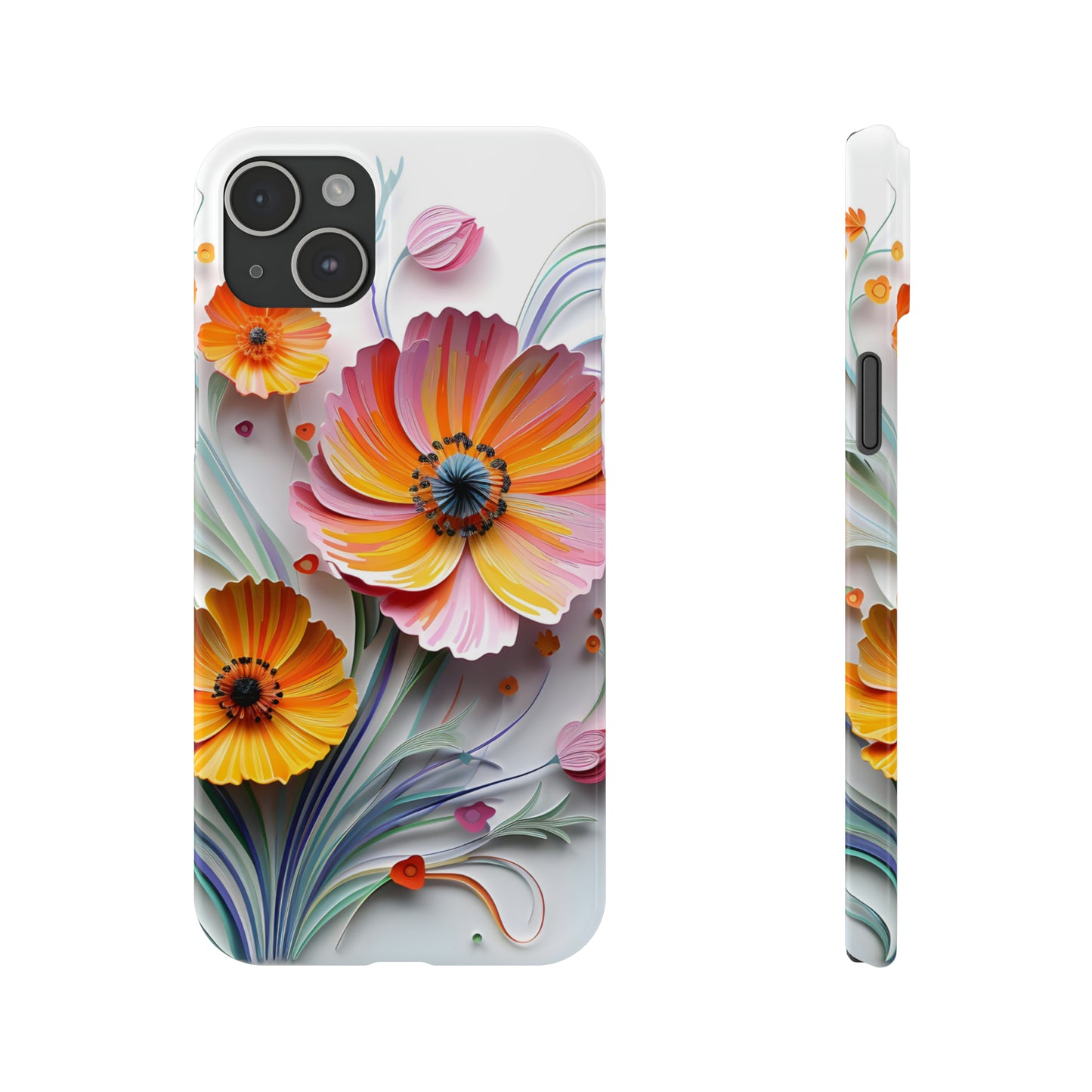 3D Flower Paper art iPhone 15 Phone Cases.