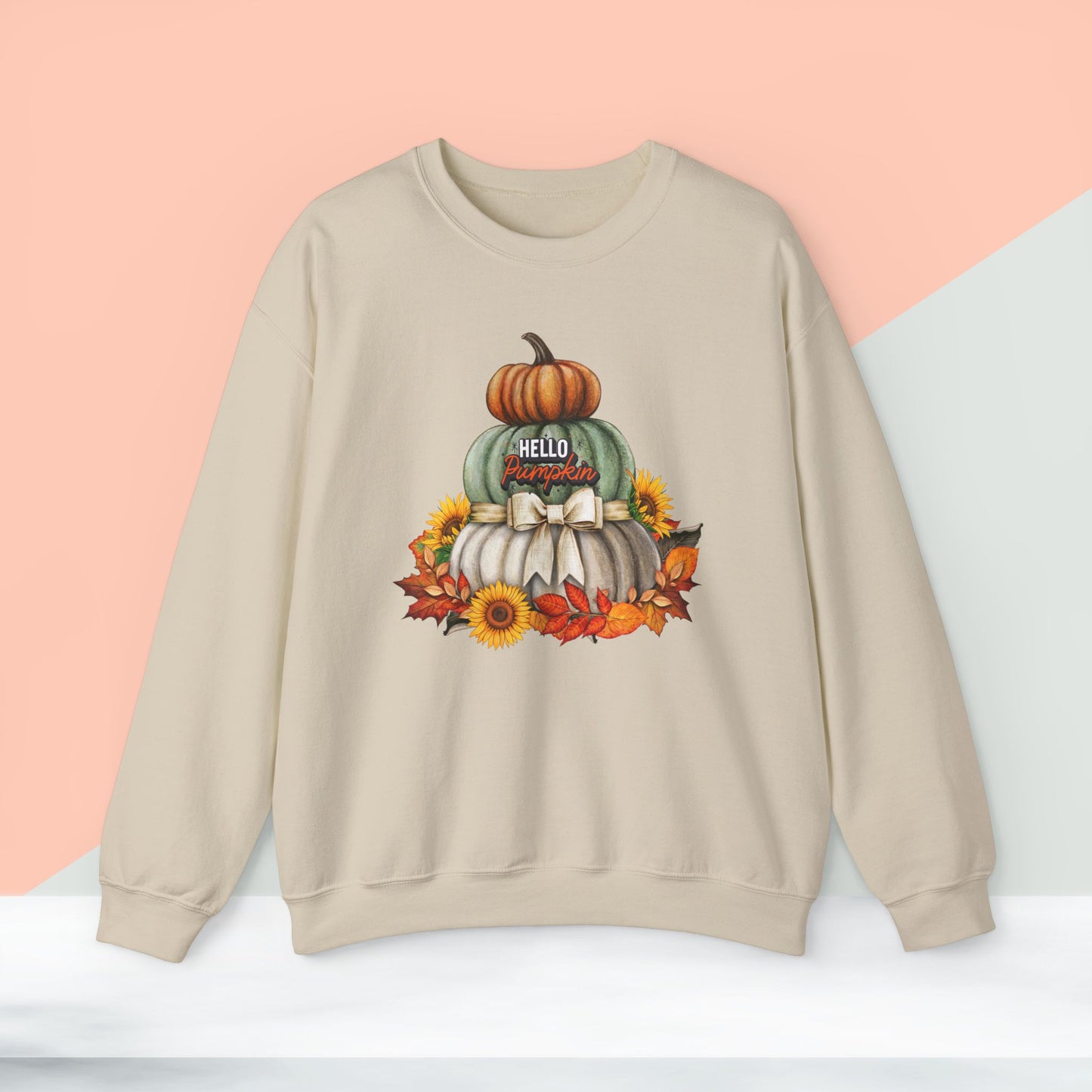 Hello Pumpkin Thanksgiving Turkey Sweatshirt - Unisex Heavy Blend, Happy Thanksgiving2024 Sweatshirt, Thanksgiving Gift, Festive Sweatshirt.