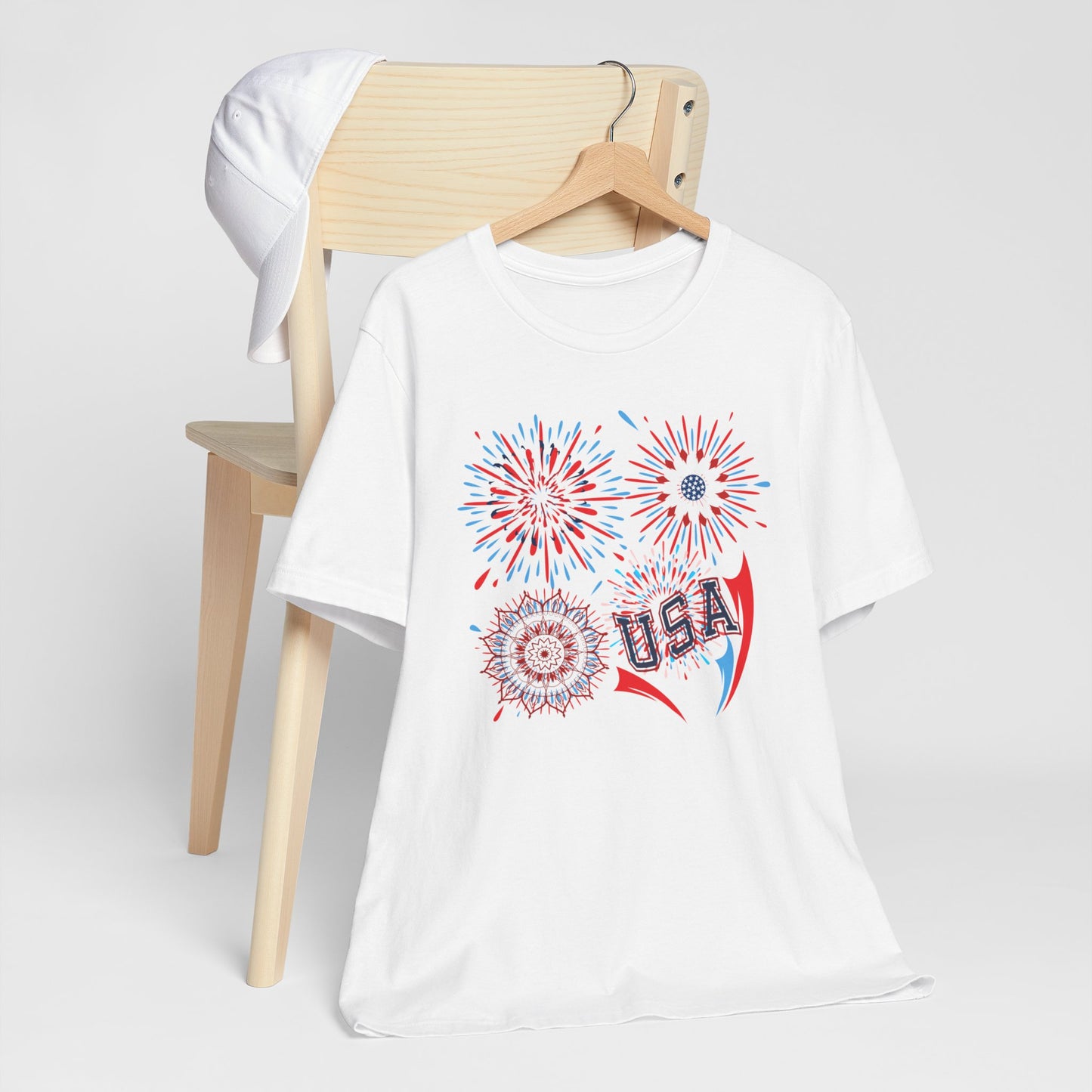 4th of July T-shirt, Red White Blue T-Shirt, Fourth of July unisex jersey short sleeve,  America, Flag, Peace Love America. Proud To Be An American, Red White Blue.