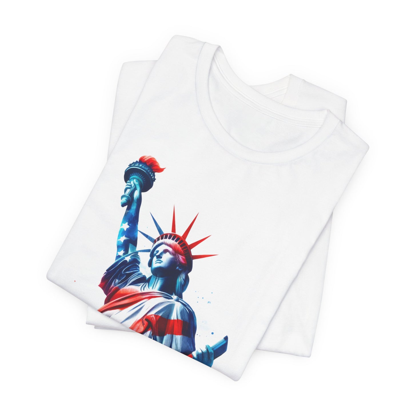 4th of July T-shirt, Sweet Land Of Liberty T-Shirt, Fourth of July unisex jersey short sleeve, America, Flag, Peace Love America. Proud To Be An American, Red White Blue.