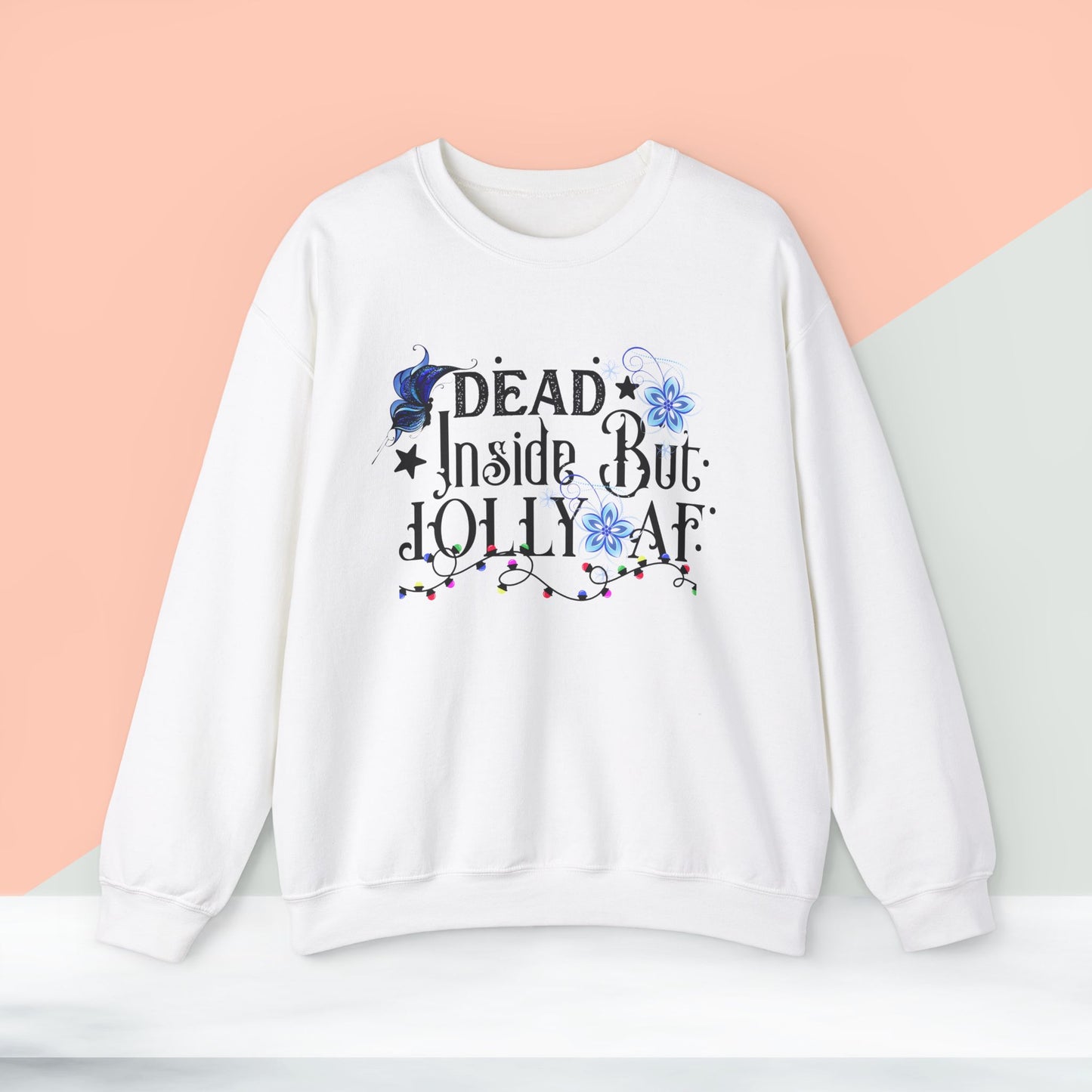 Dead Inside But Jolly AF Christmas Sweatshirt - Unisex Heavy Blend, Merry Christmas, Festive, Christmas Gift, Crewneck, merry Christmas Sweatshirt, Christmas Sweatshirt  Christmas Gift, Festive Sweatshirt.