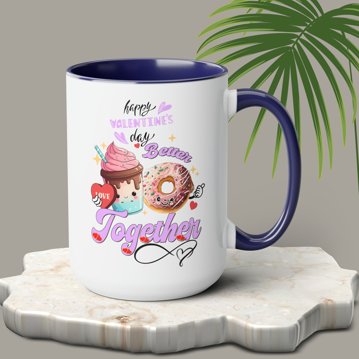 Happy valentines day Two-Tone Coffee Mugs, 15oz