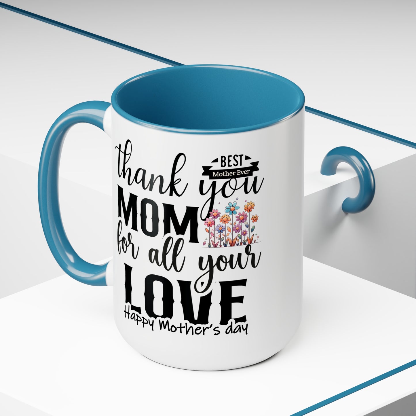 Happy Mother's dayTow-Tone Coffee Mug.15oz, Gift for mom, Mama's Coffee Mug