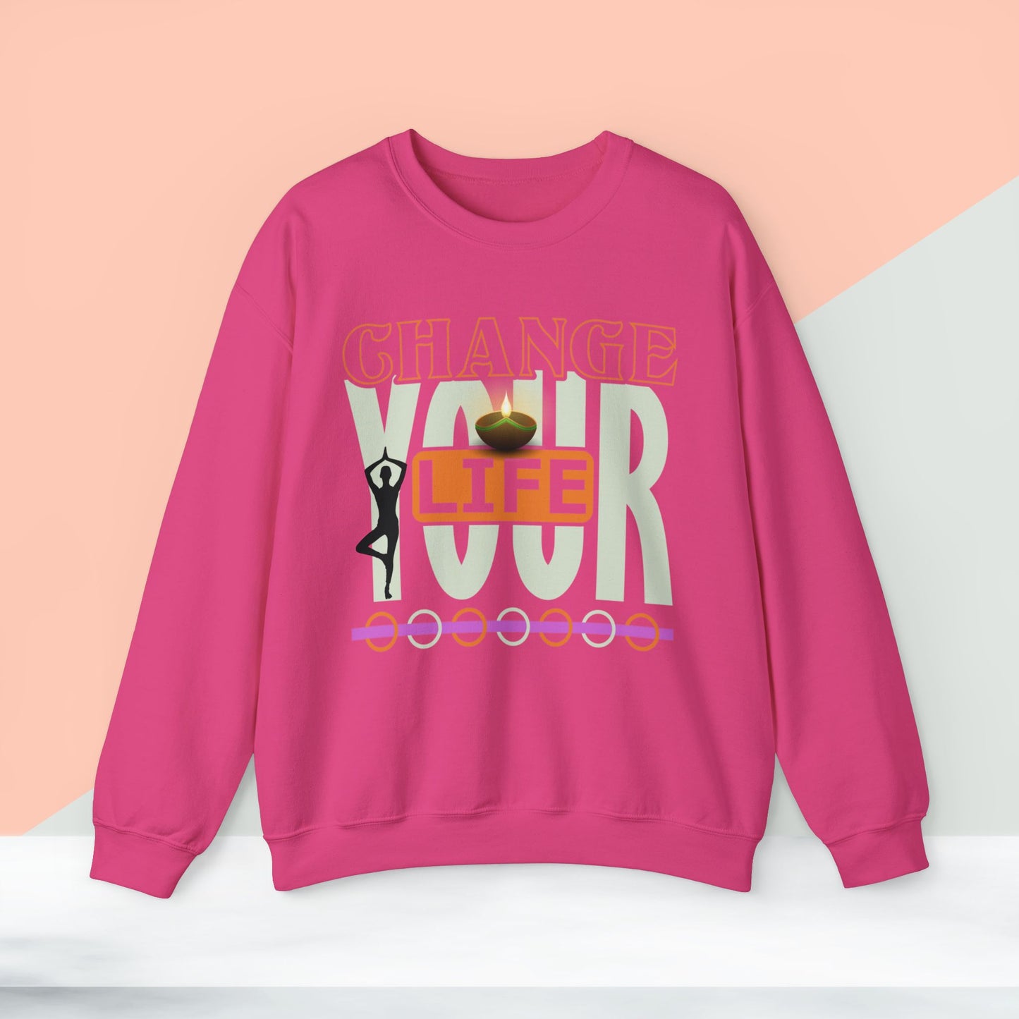 Change Your Life Yoga unisex heavy blend crewneck sweatshirt,Yoga workout Sweatshirt,Yoga lovers Sweatshirt, Yoga Instructor Gift, Gym Sweatshirt, Gift For Yoga lovers, Gift For Yogi.