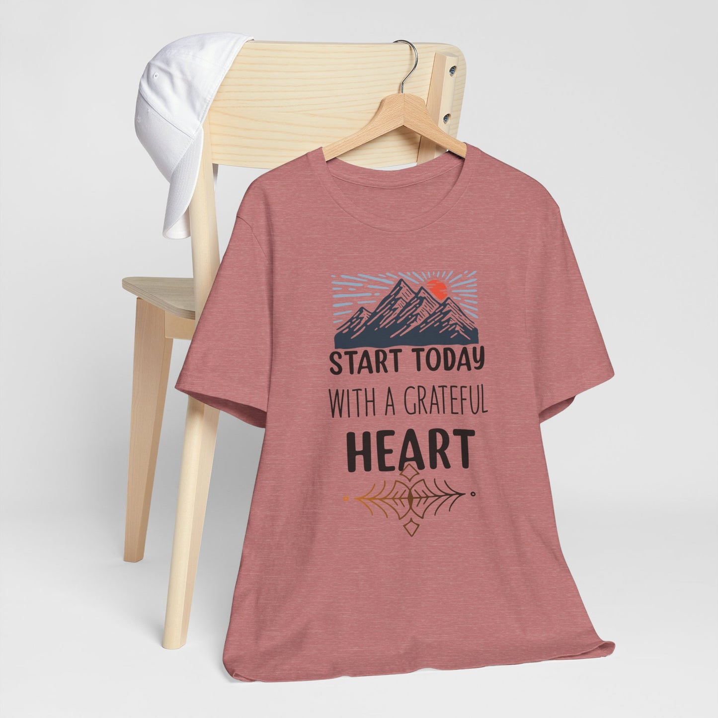 Start Today With A Grateful Heart Yoga T-Shirt, Cute Yoga workout Shirt, Yoga lovers T-shirt, Yoga Instructor Gift, Gym shirt, Gift For Yoga lover, Gift For Yogi.