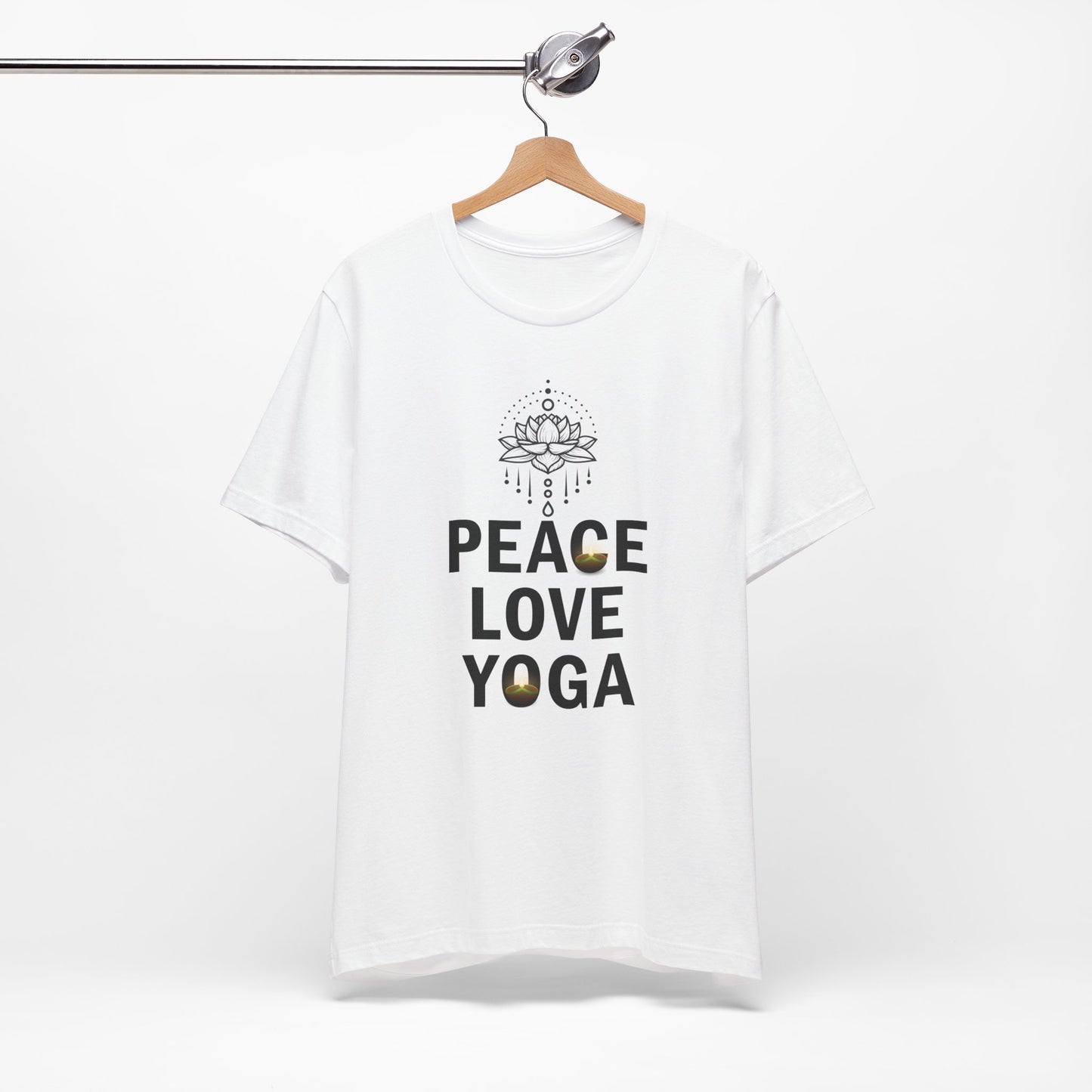 Peace Love Yoga T-Shirt, Cute Yoga workout Shirt, Yoga lovers T-shirt, Yoga Instructor Gift, Gym shirt, Gift For Yoga lover, Gift For Yogi.