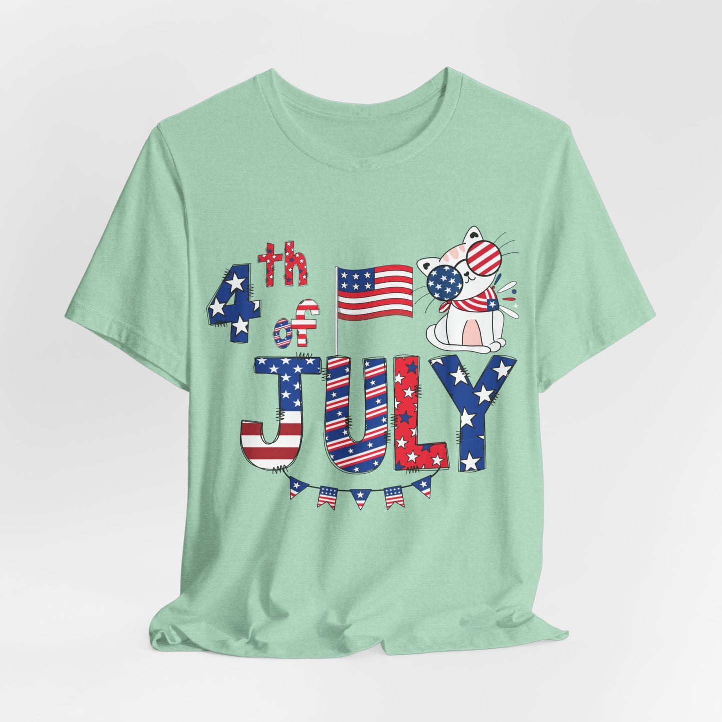 4th of July T-shirt, Red White Blue T-Shirt, Fourth of July unisex jersey short sleeve.