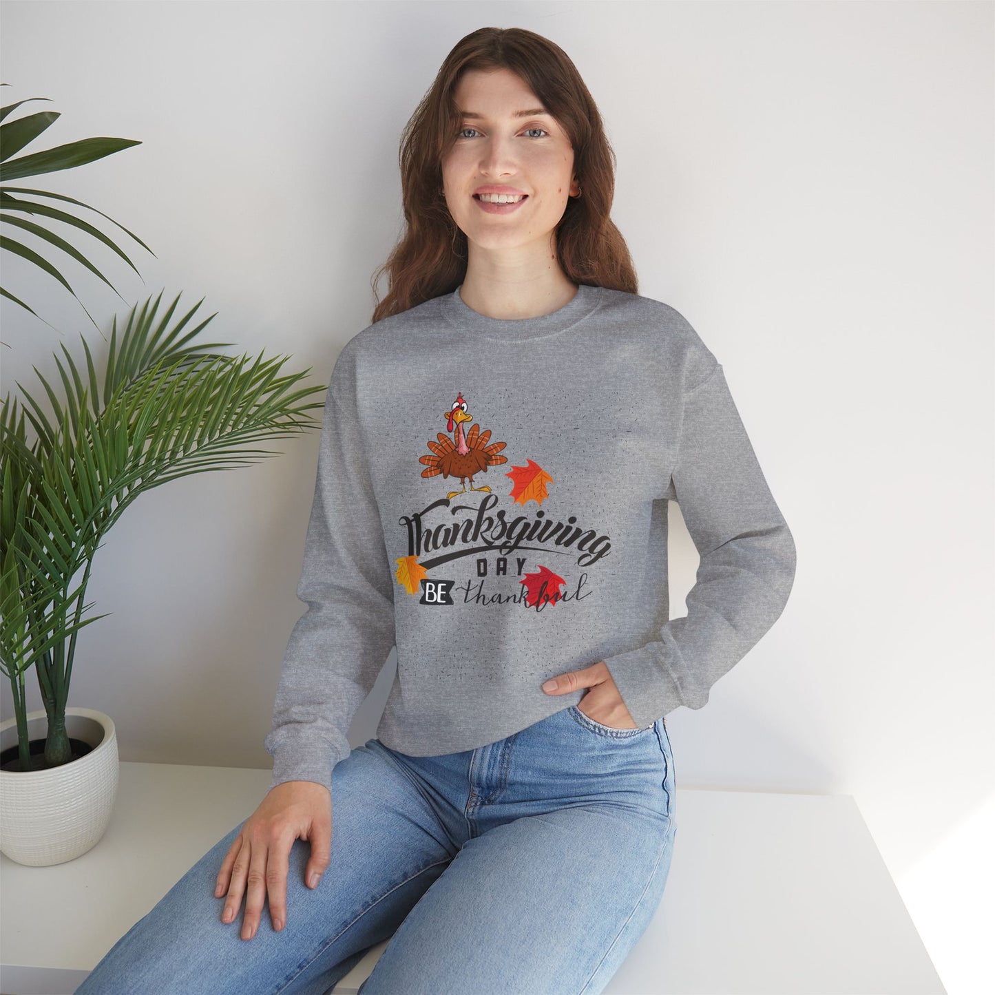 Be Thankful Sweatshirt,  HappyThanksgiving Sweatshirt - Unisex Heavy Blend, Happy Thanksgiving2024 Sweatshirt, Thanksgiving Gift, Festive Sweatshirt.