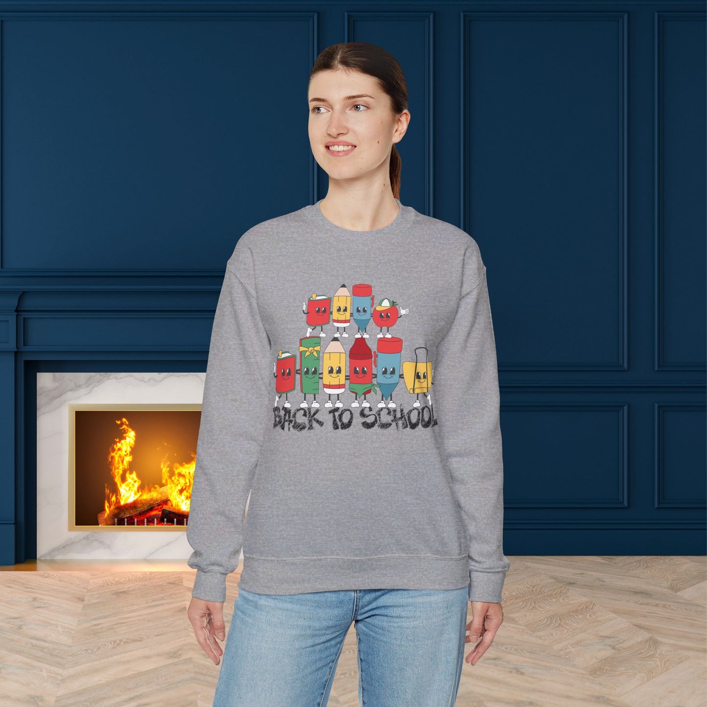 Back To school unisex heavy blend crewneck sweatshirt, We Love Teachers Sweatshirt,Teacher Back To school  Sweatshirt. First Day Vibes Sweatshirt.