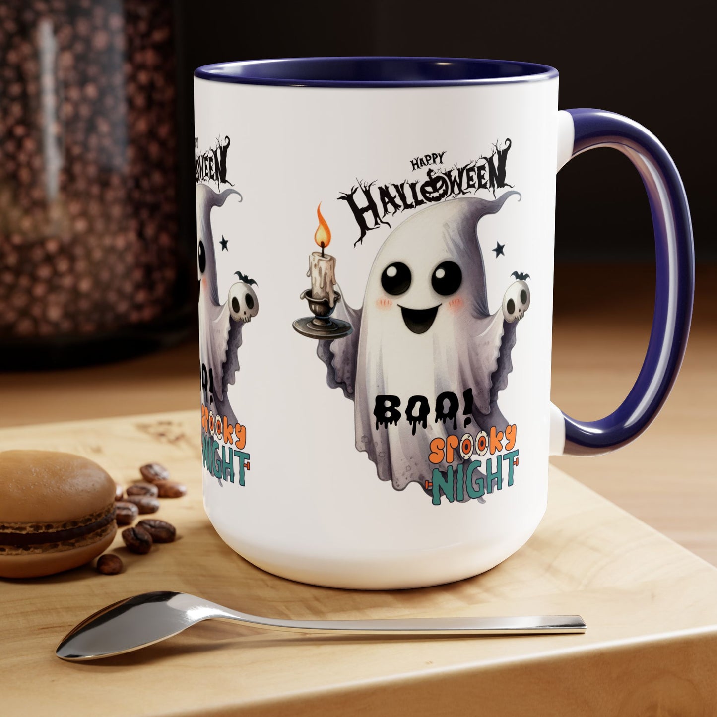 Spooky Night Halloween Coffee Mug,  Let's Go Halloween Coffee Mug, Trick or Treat Halloween Coffee Mug, Cute Skeleton Coffee Mug, Spooky Season Halloween Coffee Mug.