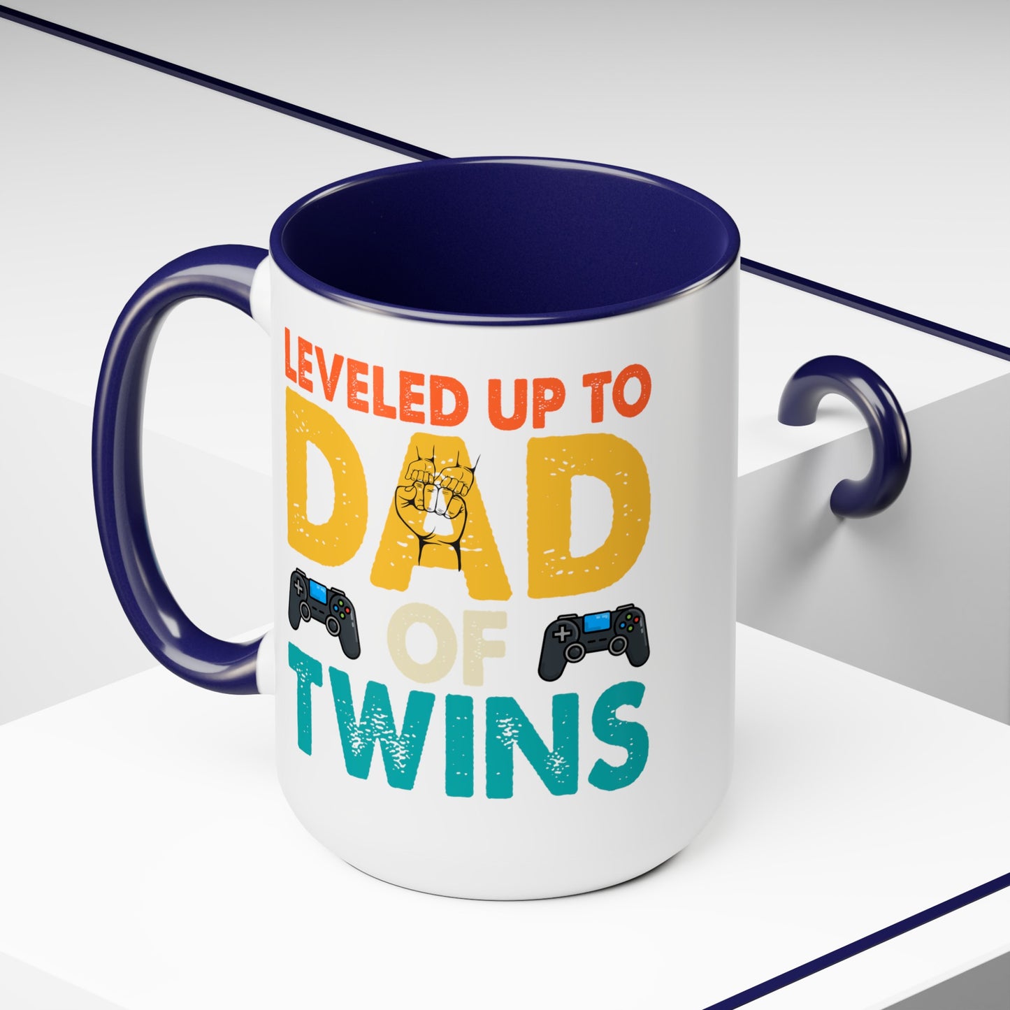 Happy father's dayTwo-Tone Coffee Mug.15oz, Gift for Dad, Daddy's Coffee Mug