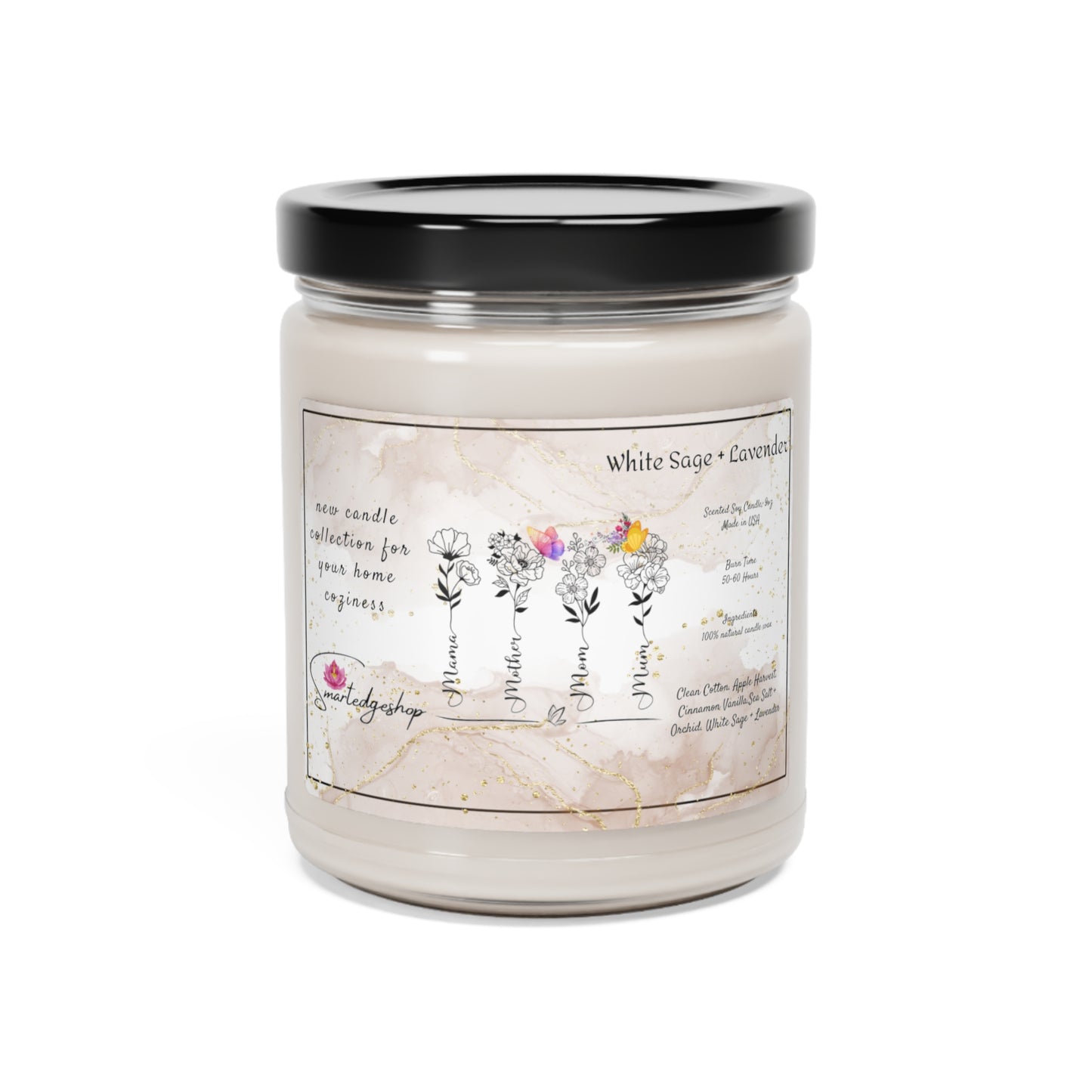 Happy Mother's Day Scented Soy Candle, 9oz, Gift for mom.