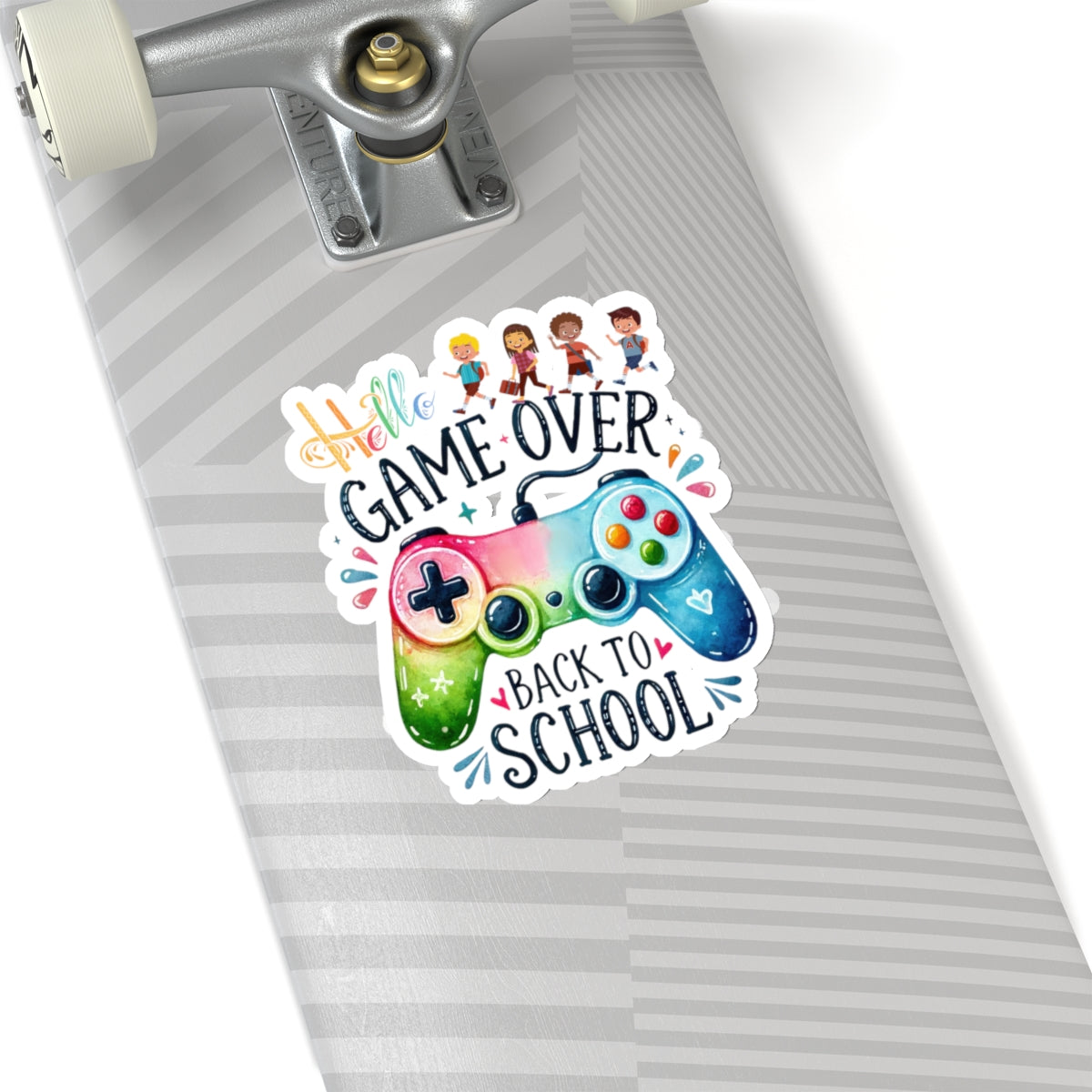 Hello Game Over Back To School Kiss-Cut Stickers, First Grade Squad Kiss-Cut Stickers, Gift for First graders, Ready for School, Back to Learning.