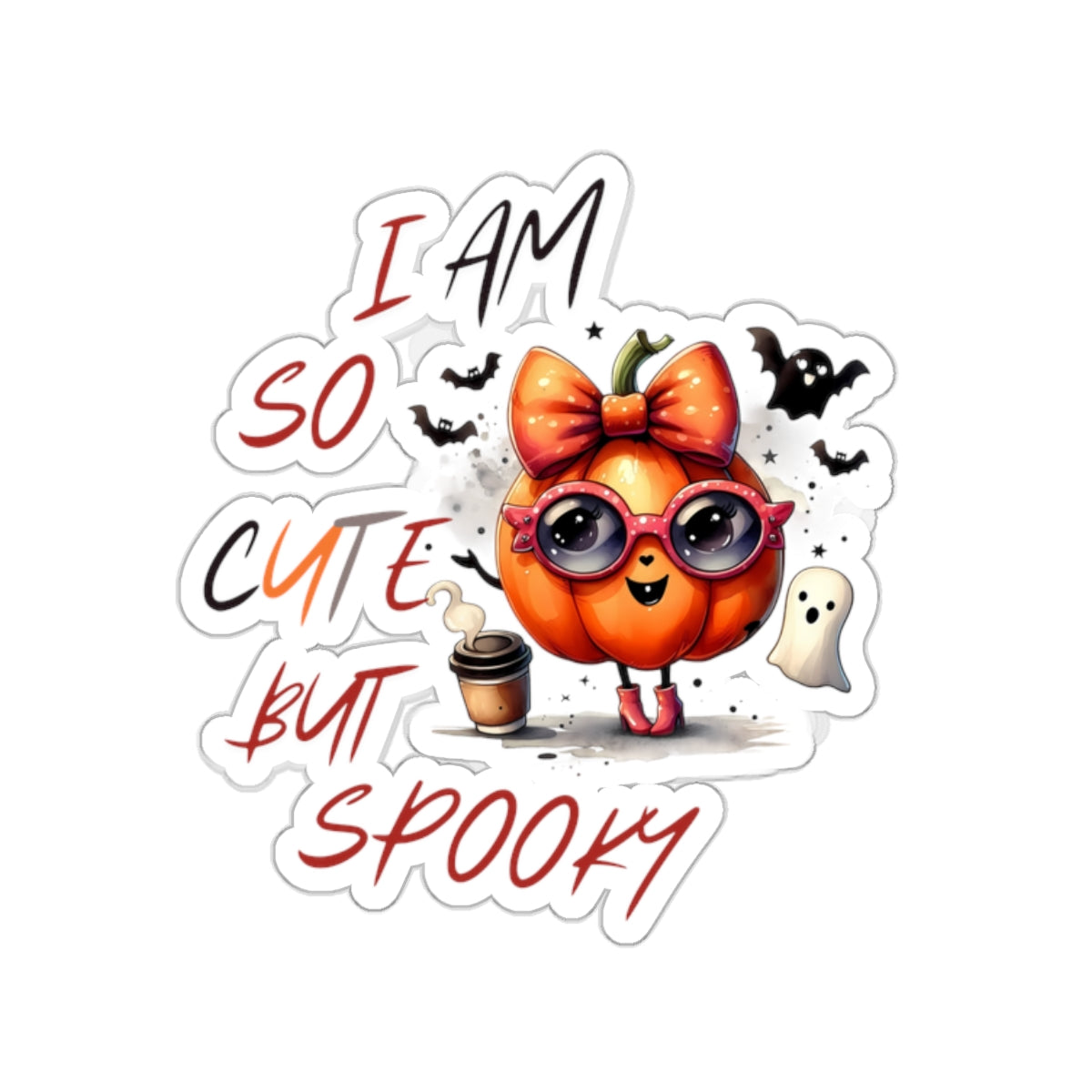 I Am So Cute But Spooky Halloween Kiss-Cut Stickers, Happy Halloween Kiss-Cut Stickers, Spooky Season Kiss-Cut Stickers, Trick Or Treat Halloween Kiss-Cut Stickers.