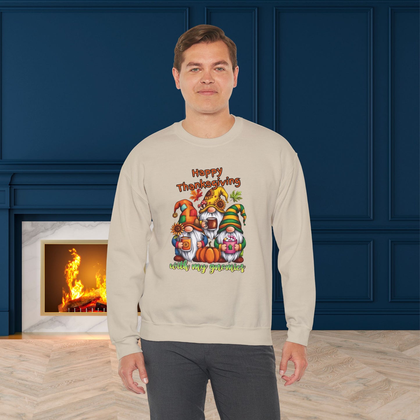 Happy Thanksgiving  With My Gnomies Sweatshirt, HappyThanksgiving Sweatshirt - Unisex Heavy Blend, Happy Thanksgiving2024 Sweatshirt, Thanksgiving Gift, Festive Sweatshirt.