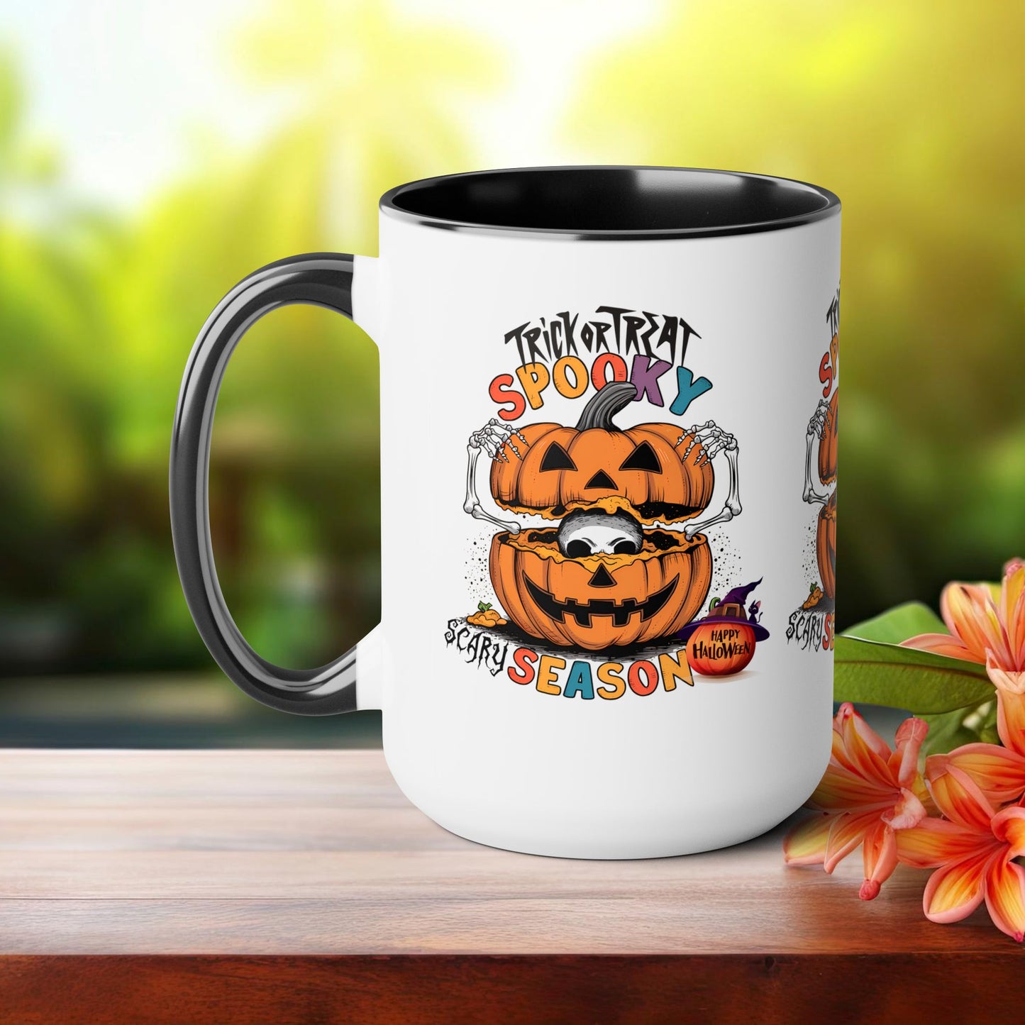 Spooky Scary Halloween Coffee Mug,  Let's Go Halloween Coffee Mug, Trick or Treat Halloween Coffee Mug, Cute Skeleton Coffee Mug, Spooky Season Halloween Coffee Mug.