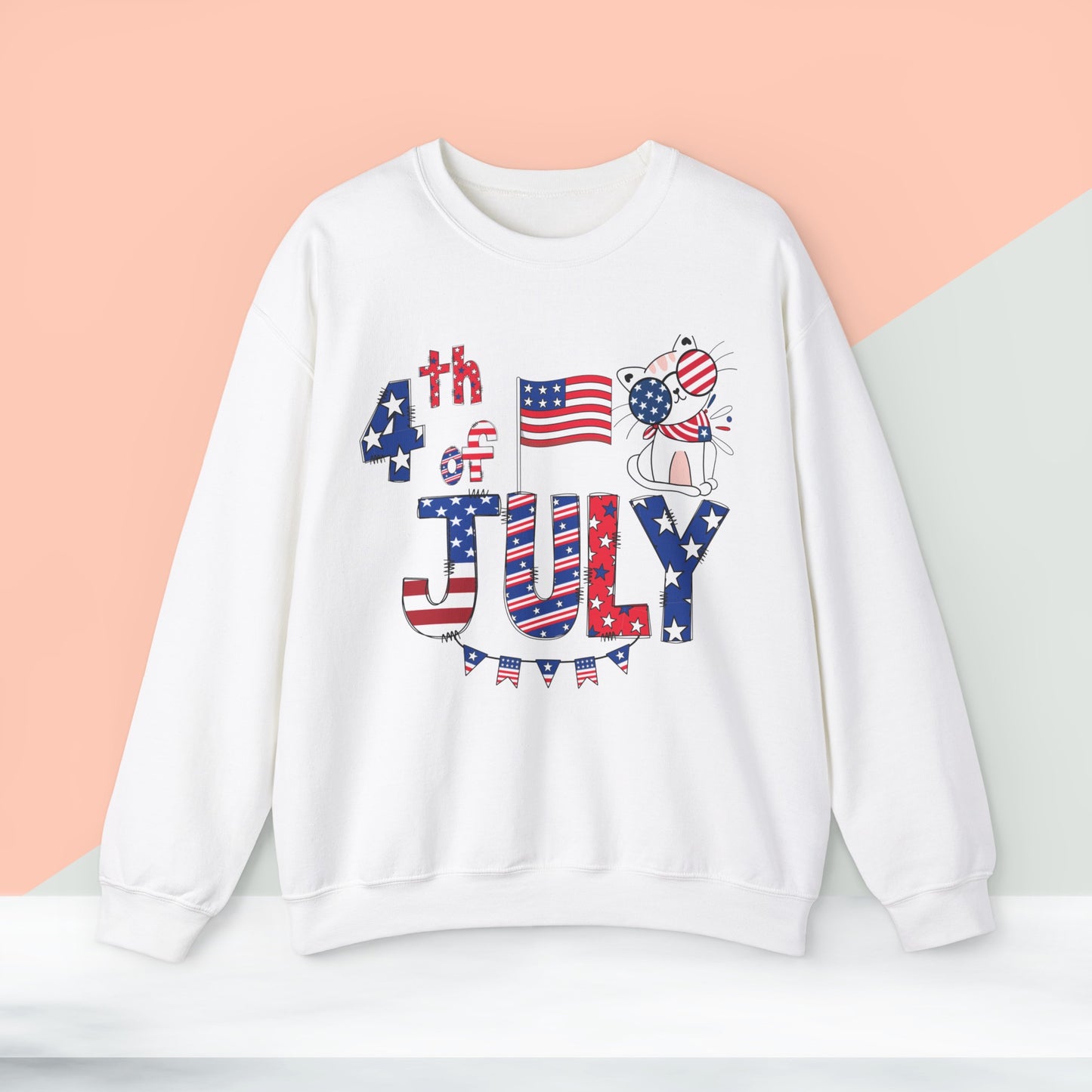 Happy 4th Of July Sweatshirt, Fourth of July unisex heavy blend crewneck sweatshirt.