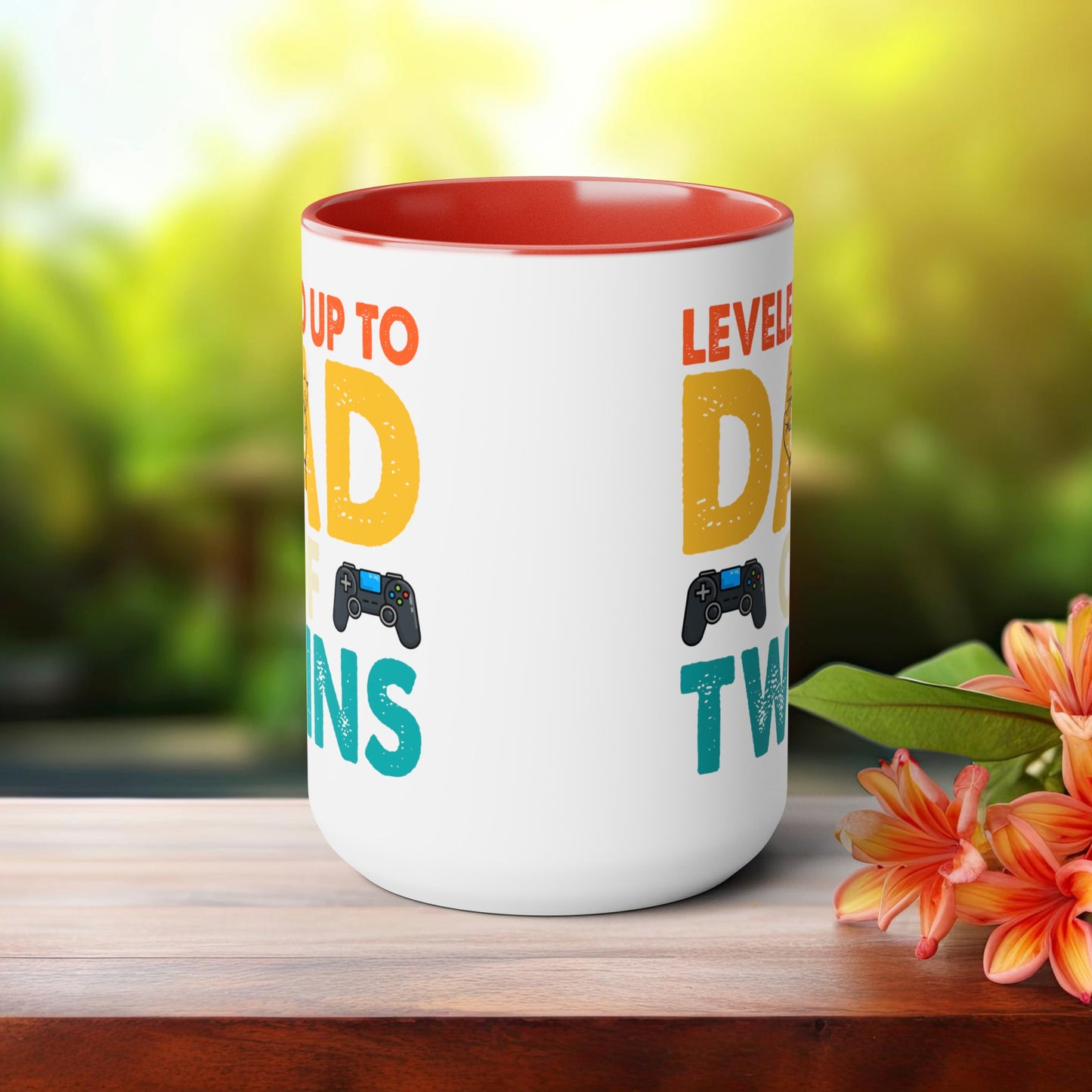 Happy father's dayTwo-Tone Coffee Mug.15oz, Gift for Dad, Daddy's Coffee Mug