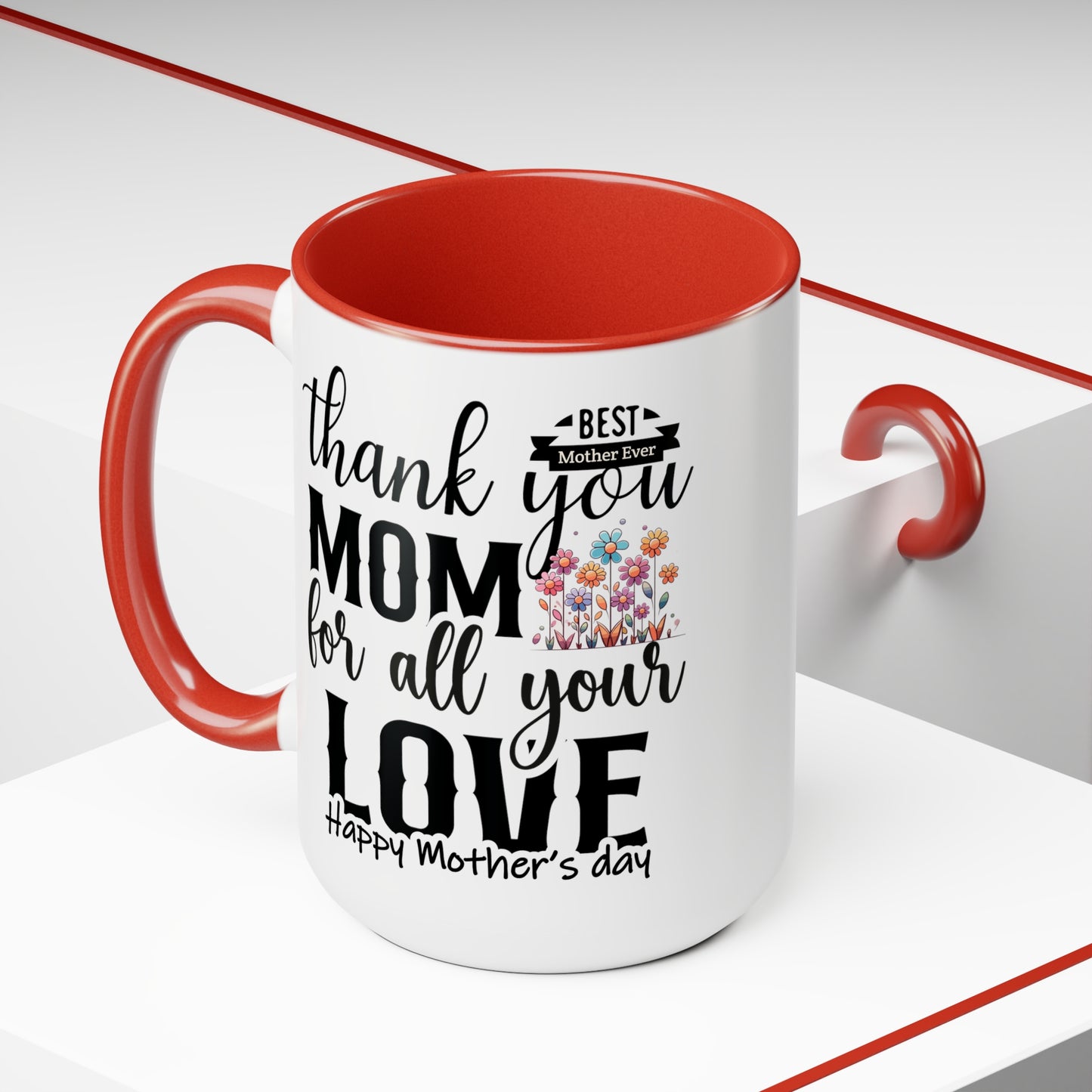 Happy Mother's dayTow-Tone Coffee Mug.15oz, Gift for mom, Mama's Coffee Mug