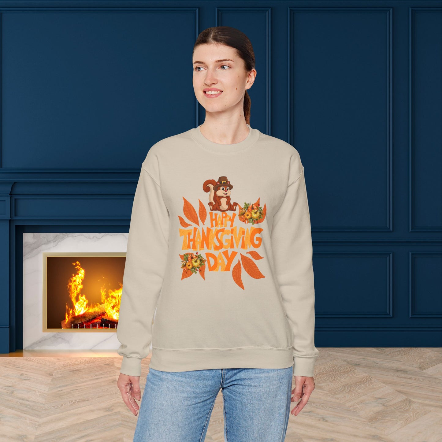 HappyThanksgiving Day Sweatshirt - Unisex Heavy Blend, Happy Thanksgiving2024 Sweatshirt, Thanksgiving Gift, Festive Sweatshirt.