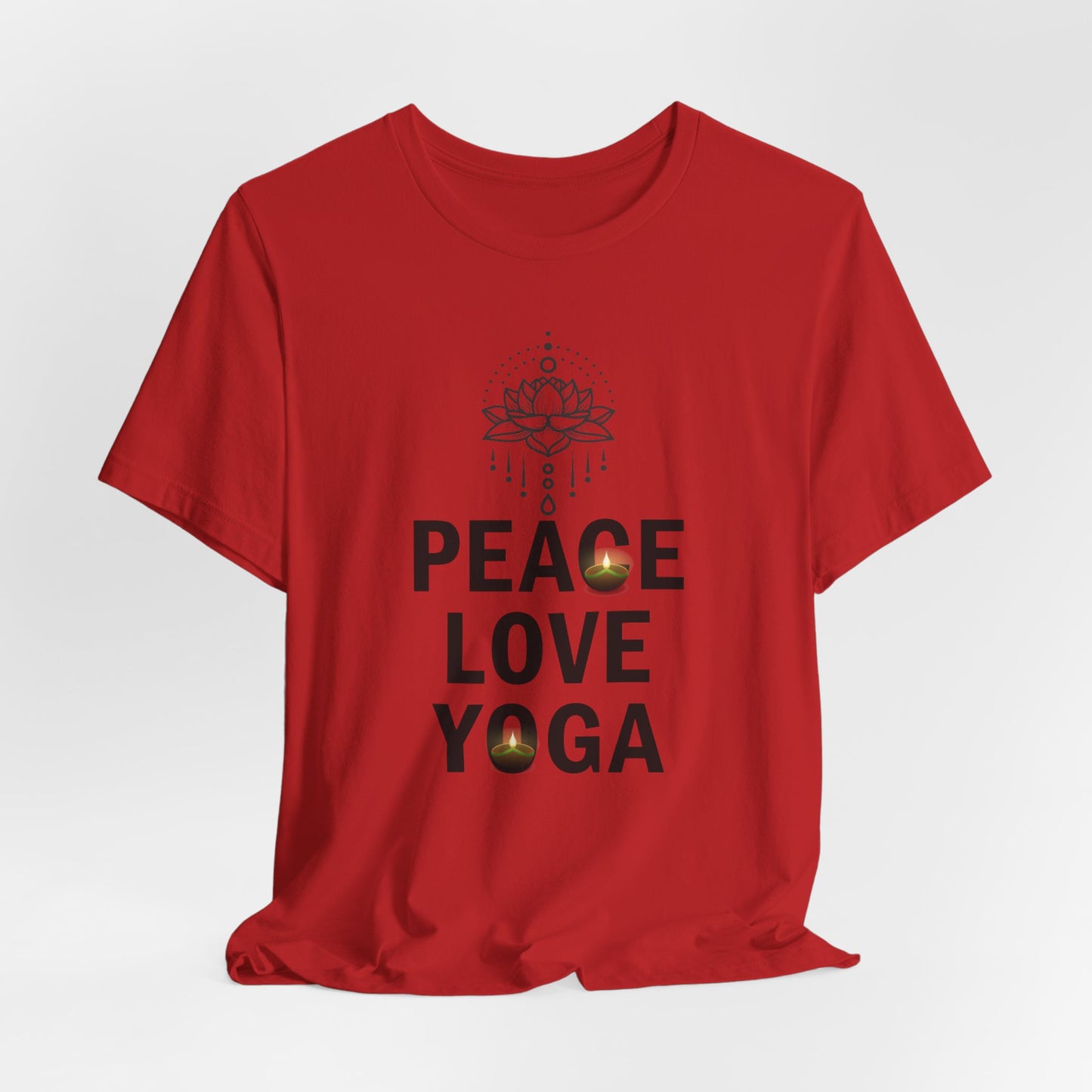 Peace Love Yoga T-Shirt, Cute Yoga workout Shirt, Yoga lovers T-shirt, Yoga Instructor Gift, Gym shirt, Gift For Yoga lover, Gift For Yogi.