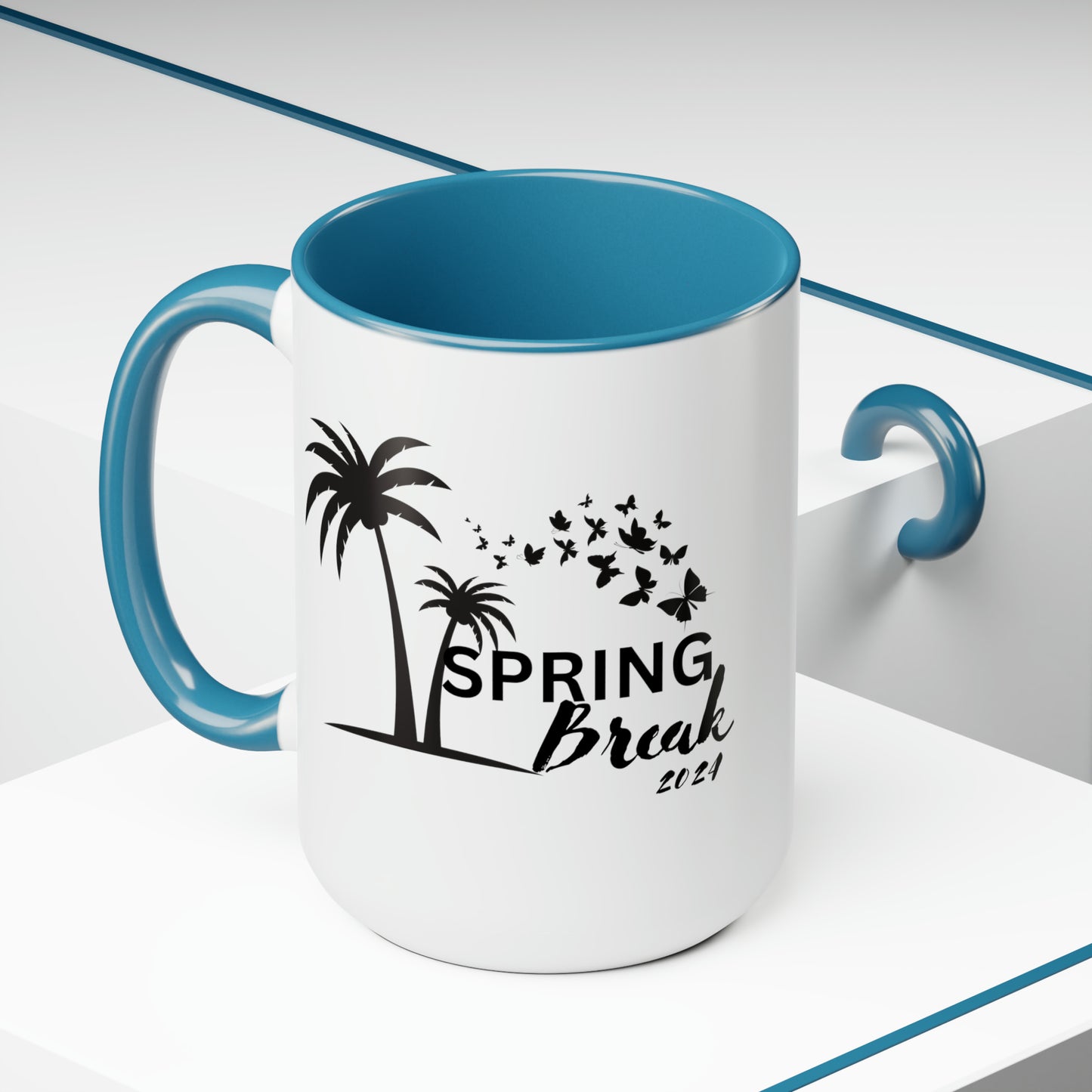 Spring Break 2024 Two-Tone Coffee Mugs, 15oz