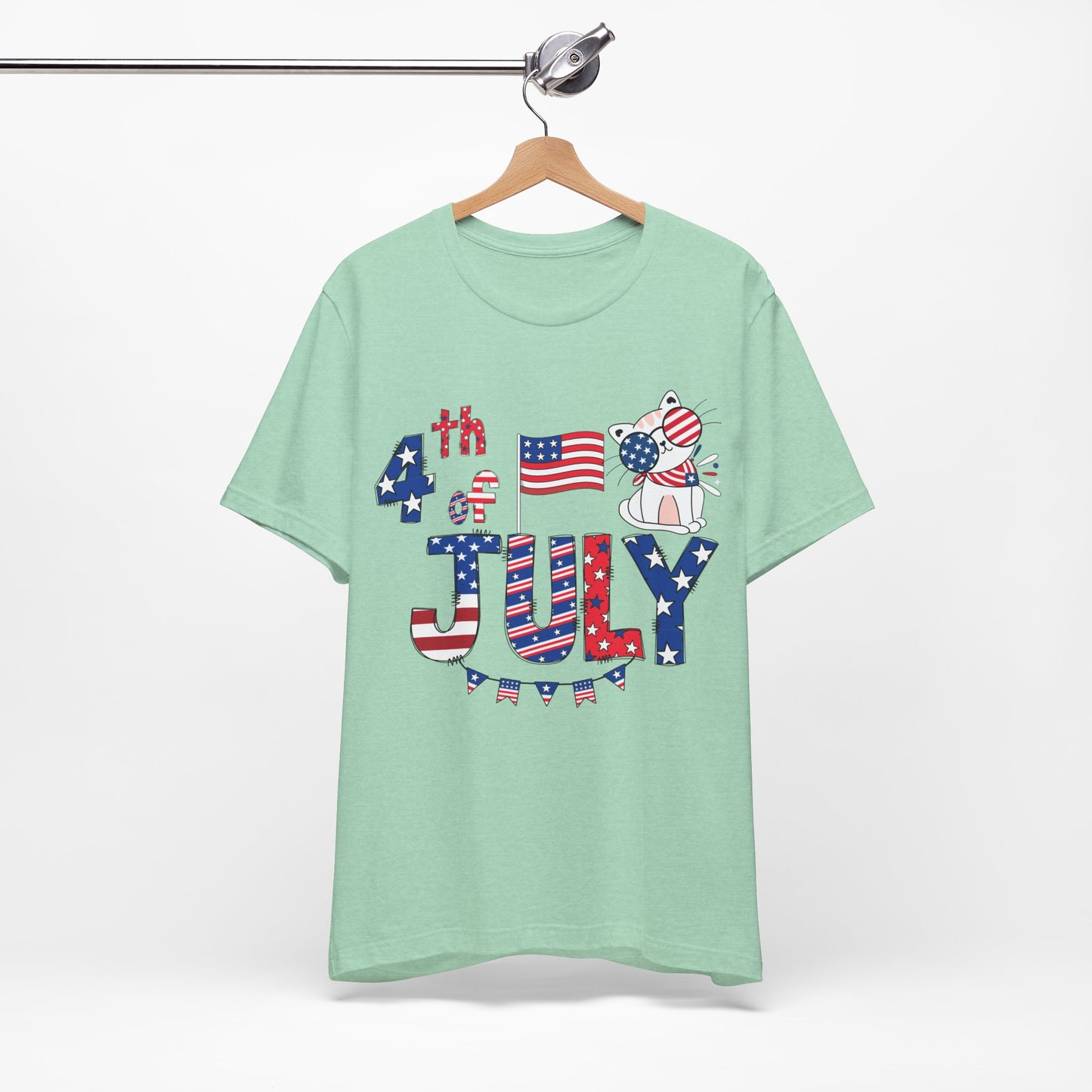 4th of July T-shirt, Red White Blue T-Shirt, Fourth of July unisex jersey short sleeve.