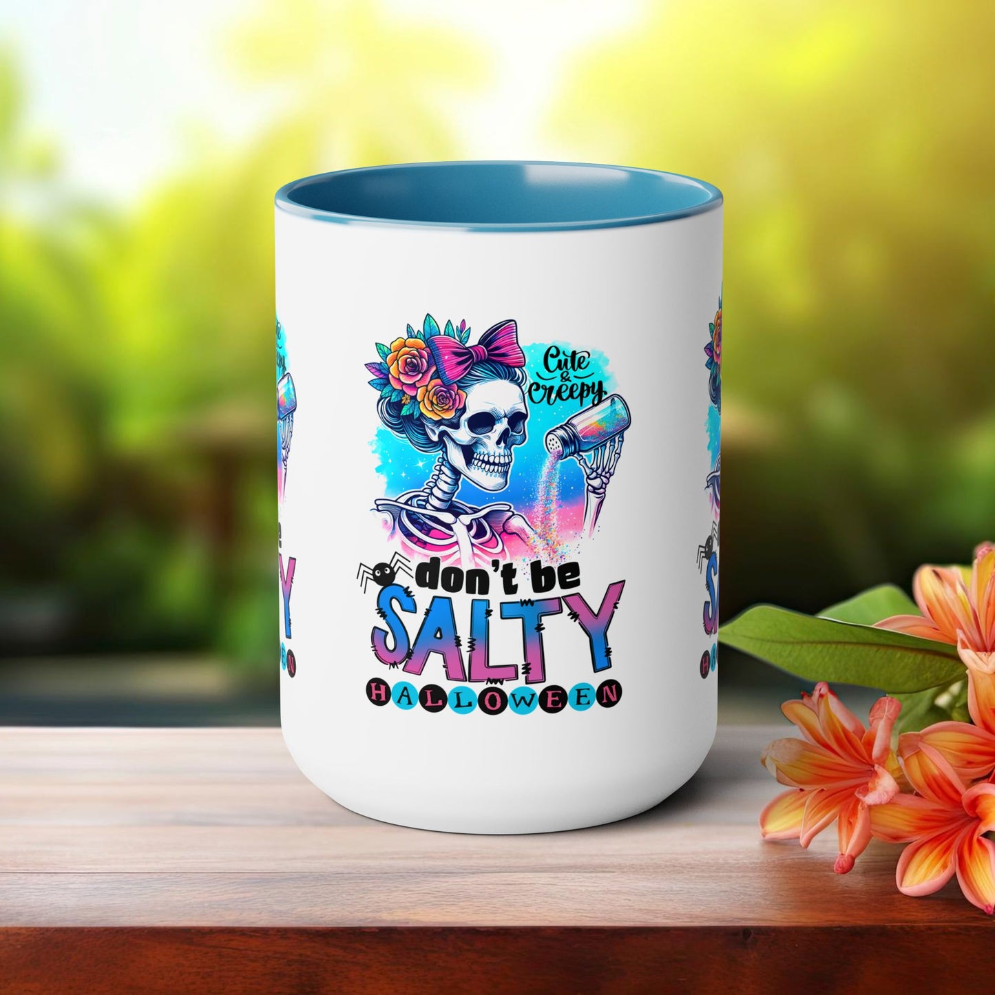 Don't Be Salty Happy Halloween Coffee Mug,  Let's Go Halloween Coffee Mug, Trick or Treat Halloween Coffee Mug, Cute Skeleton Coffee Mug, Spooky Season Halloween Coffee Mug.