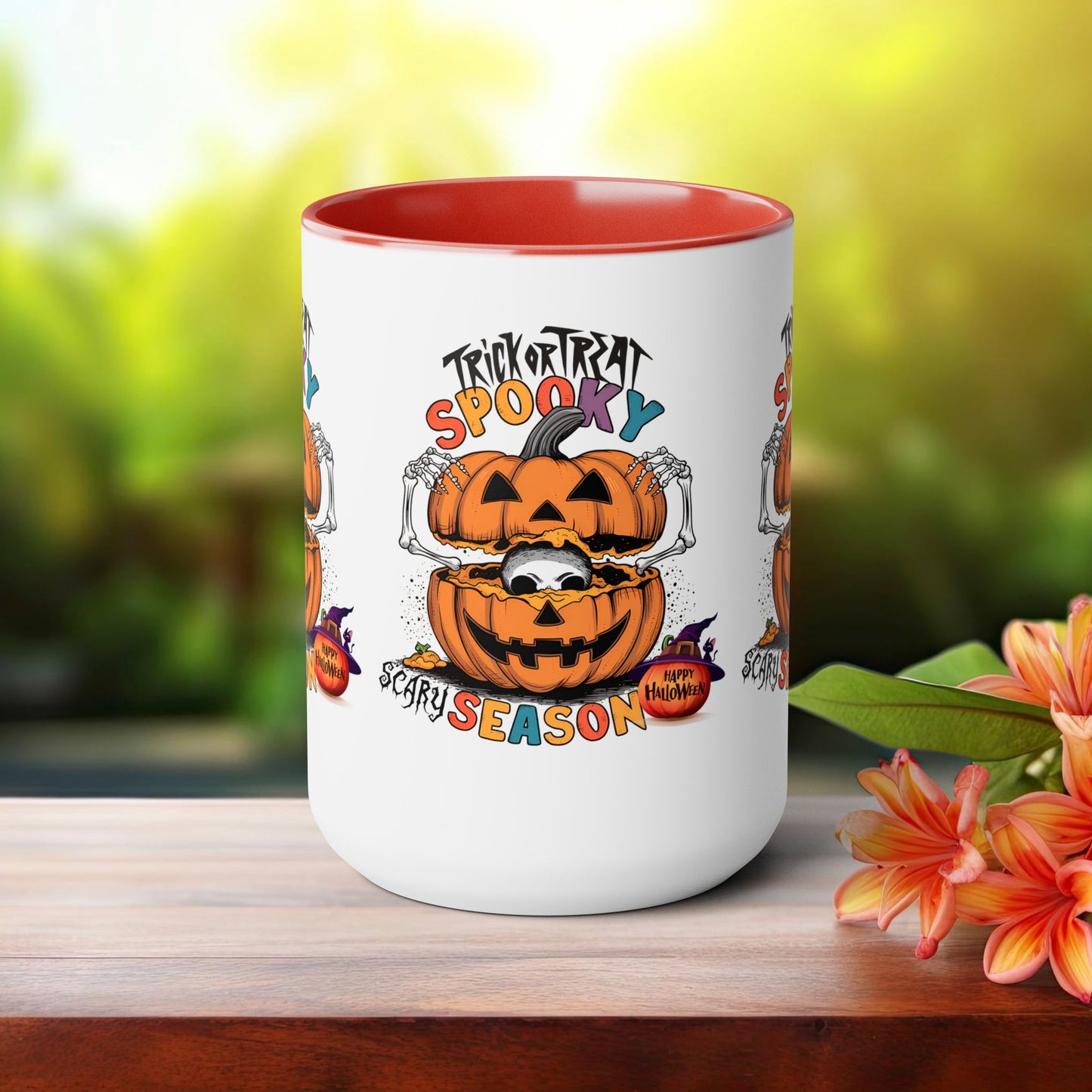 Spooky Scary Halloween Coffee Mug,  Let's Go Halloween Coffee Mug, Trick or Treat Halloween Coffee Mug, Cute Skeleton Coffee Mug, Spooky Season Halloween Coffee Mug.