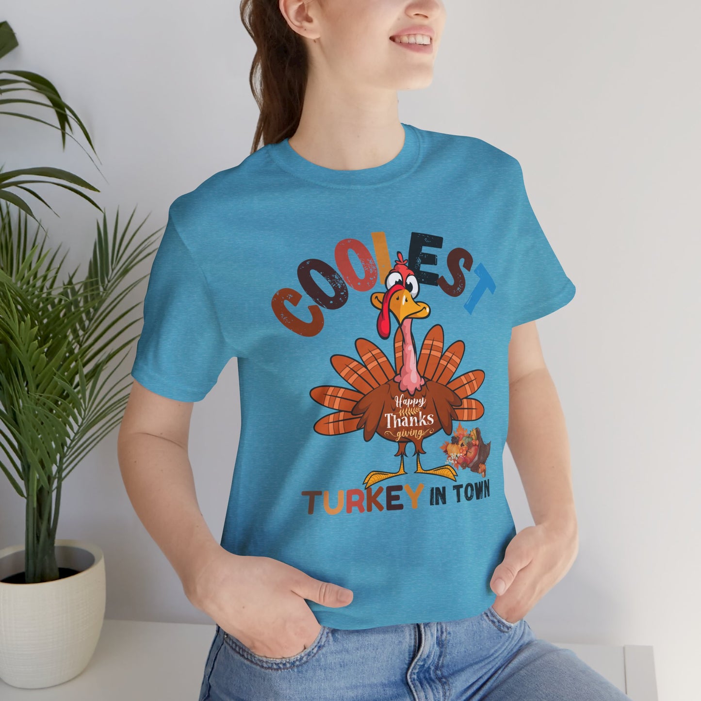 Coolest Turkey InTown T-shirt, Happy Thanksgiving T-shirt, Happy thanksgiving 2024 T-shirt, Thanksgiving Gift,Turkey Shirt, Family Thanksgiving, Holiday Outfit.