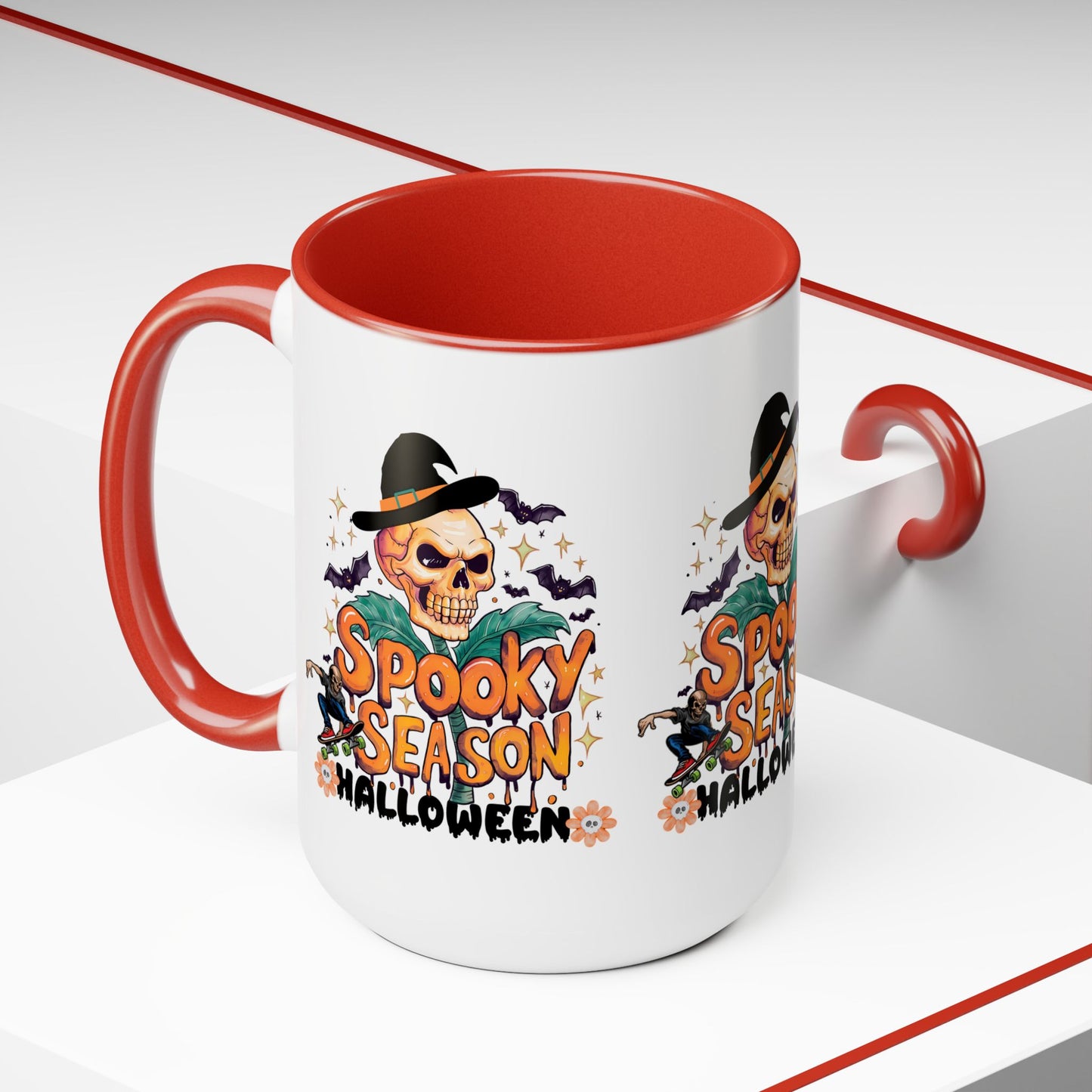 Spooky Season Halloween Coffee Mug, Halloween Coffee Mug, Trick or Treat Halloween Coffee Mug, Cute Skeleton Coffee Mug, Spooky Vibes Halloween Coffee Mug.