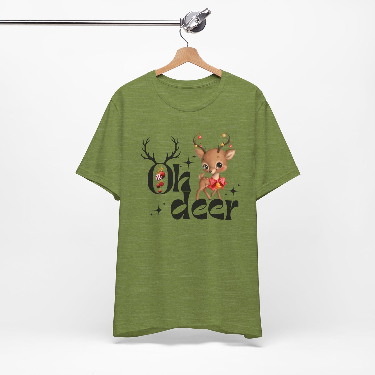 Oh Deer Unisex Tee, Christmas Shirt, Christmas Outfit, Merry Christmas T-shirt, Merry Christmas 2024 T-shirt, Christmas Gift, Family Holiday Outfit.