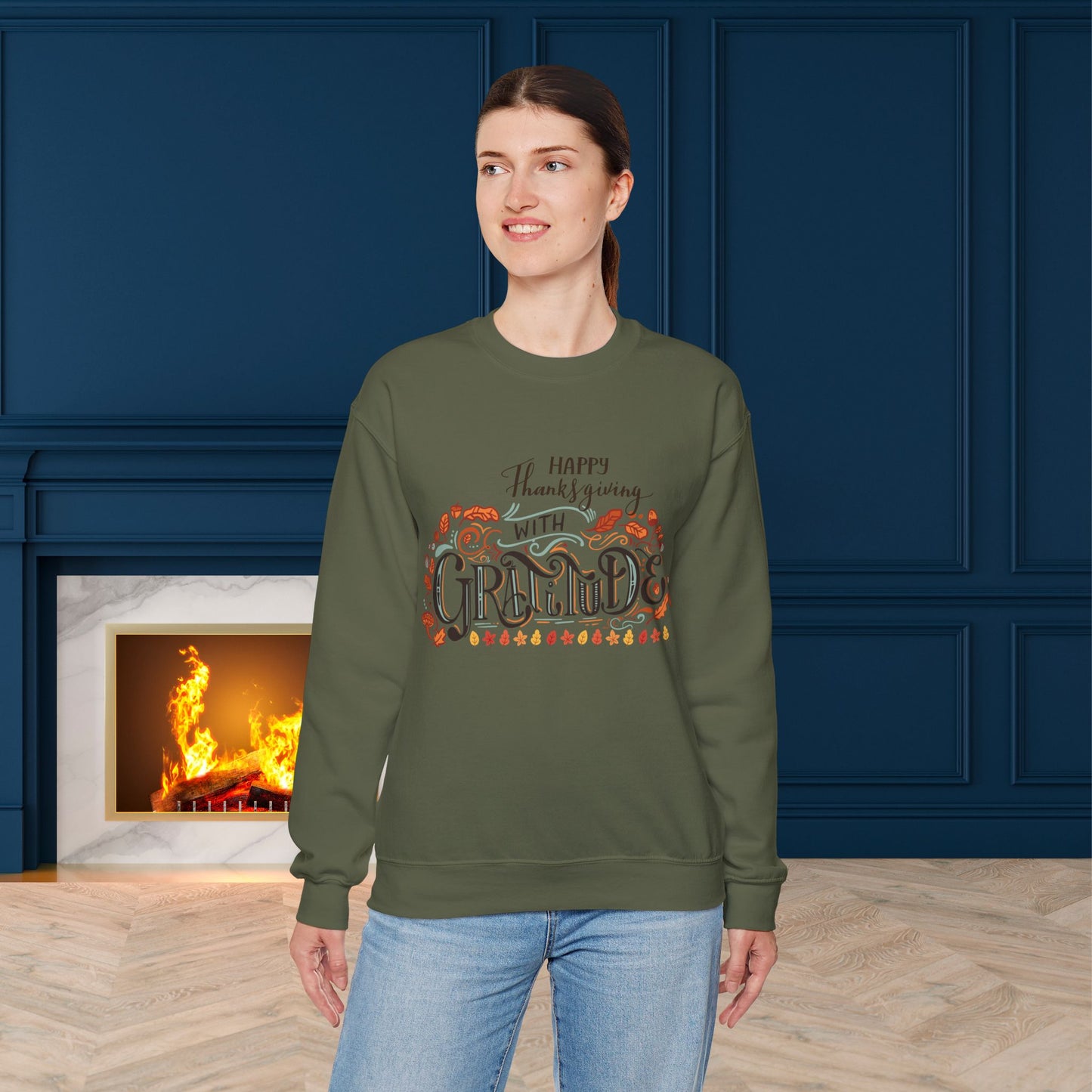 HappyThanksgiving With Gratitude  Sweatshirt - Unisex Heavy Blend, Happy Thanksgiving2024 Sweatshirt, Thanksgiving Gift, Festive Sweatshirt.