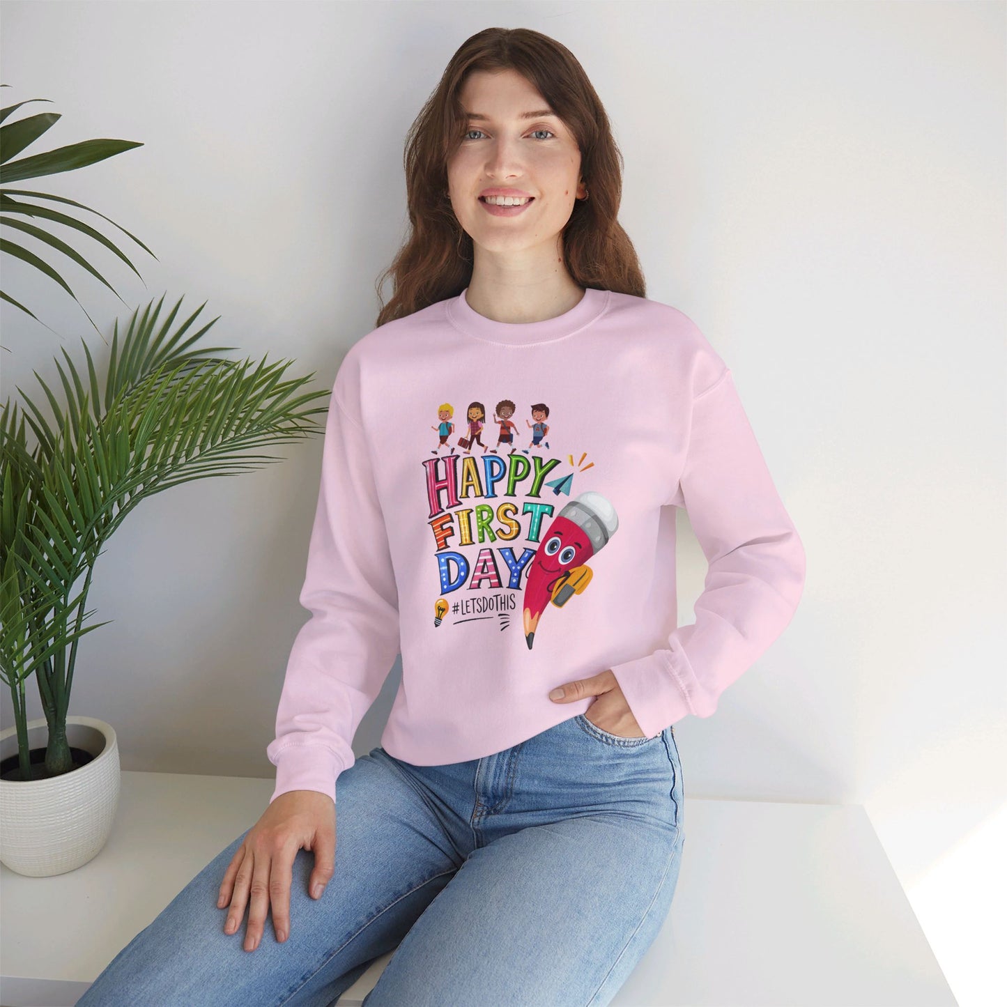 We Love Teachers Sweatshirt, Back To school unisex heavy blend crewneck sweatshirt, Teacher Back To school  Sweatshirt. First Day Vibes Sweatshirt.