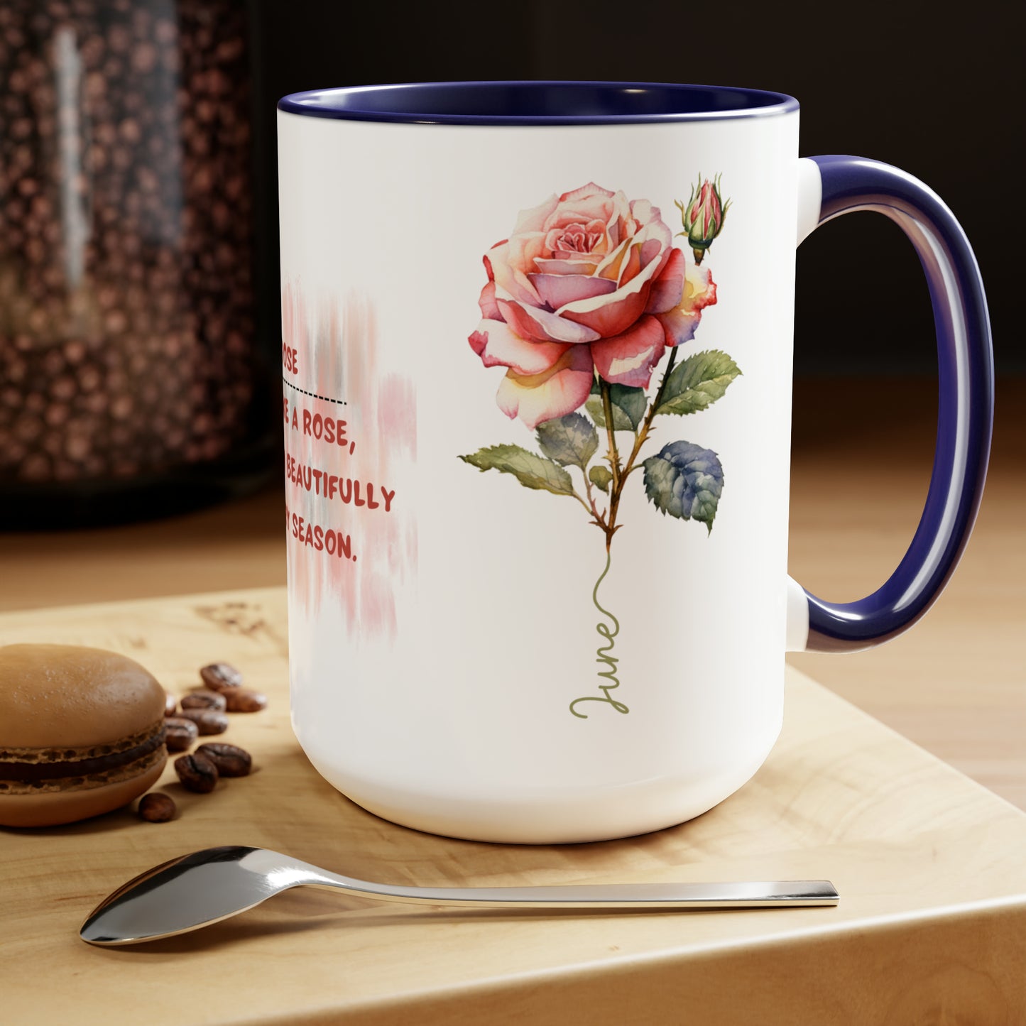 Birth Month flower Tow-Tone Coffee Mug.15oz, June Birth Month flower mug.