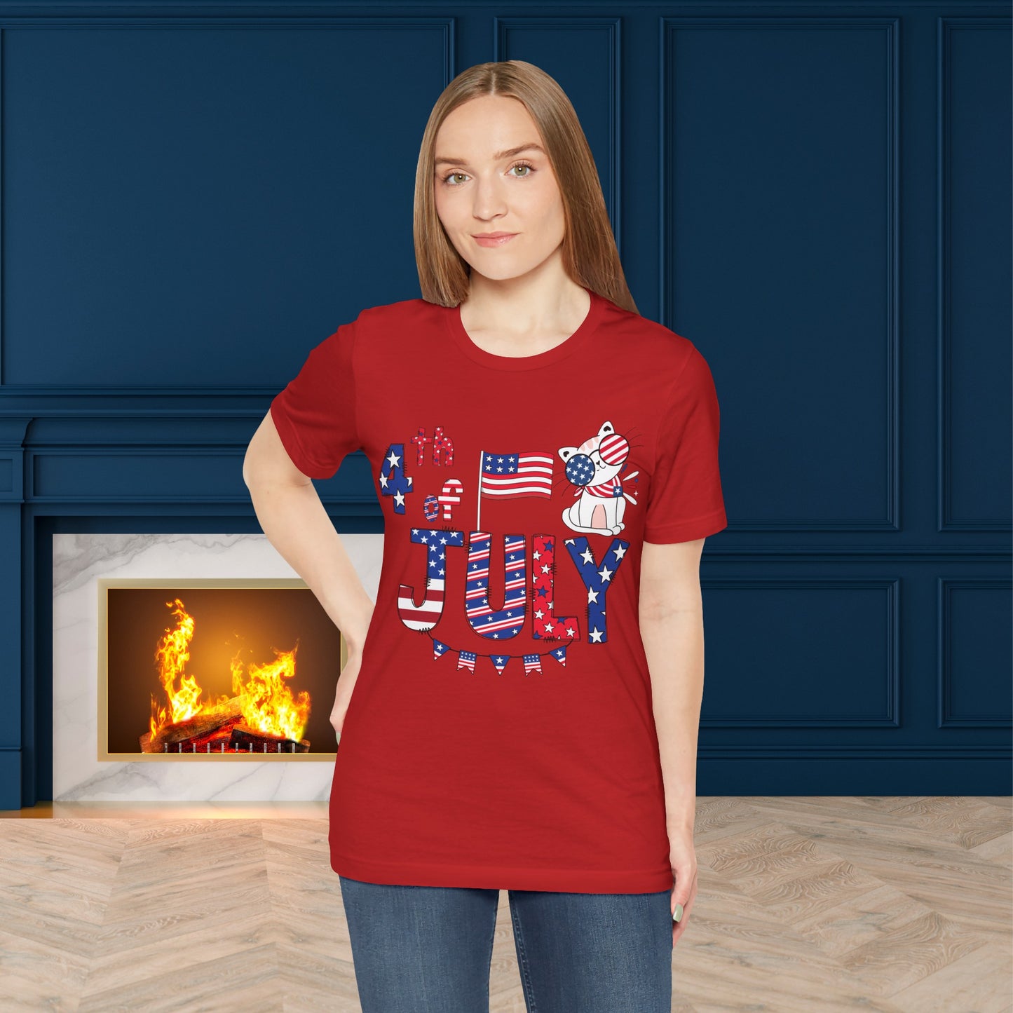 4th of July T-shirt, Red White Blue T-Shirt, Fourth of July unisex jersey short sleeve.