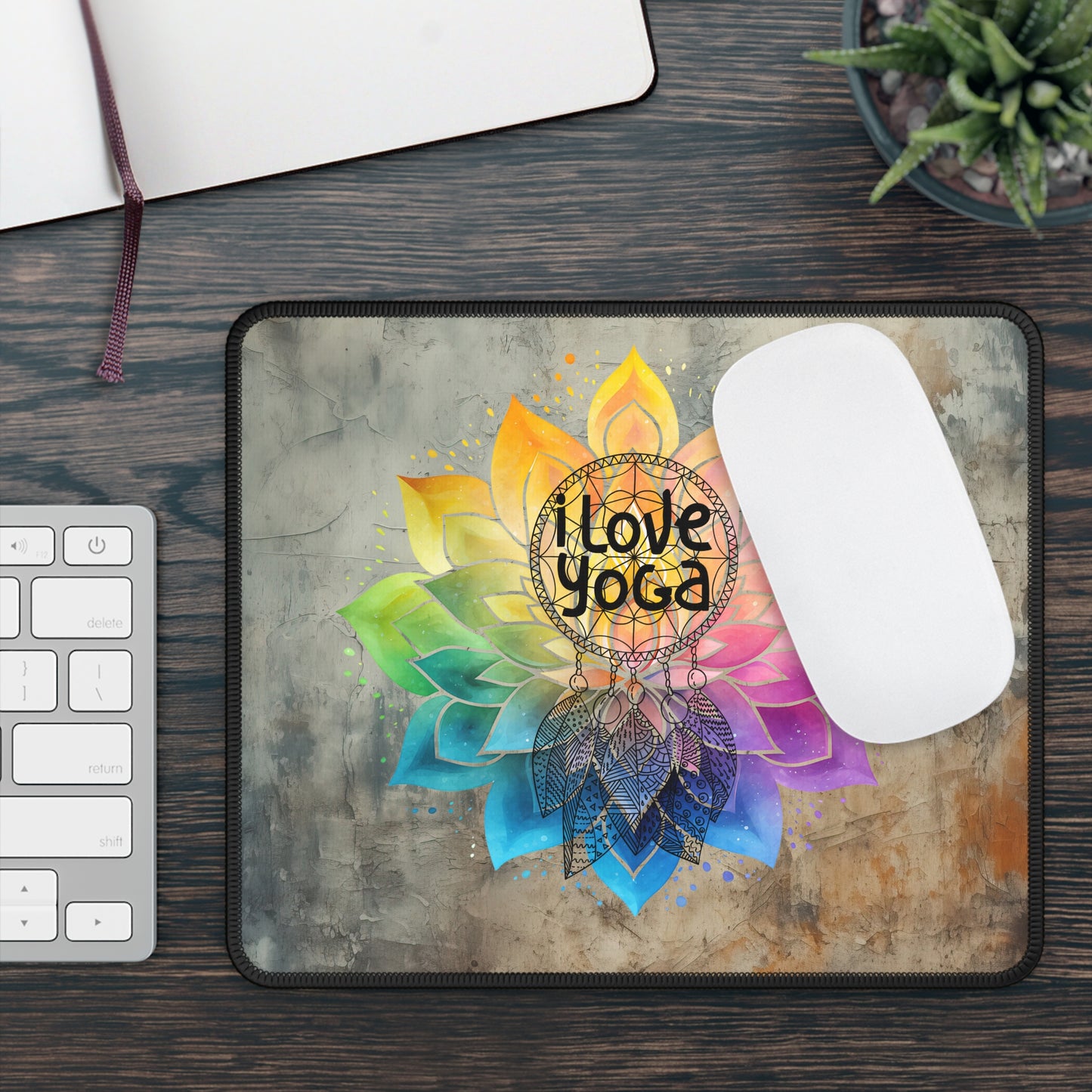 I Love Yoga Mouse Pad, Cute Yoga Mouse Pad, Mindful Yoga Gift, Yoga lover Mouse Pad, Yoga Instructor Gift, Gift For Yoga lovers, Gift For Yogi.