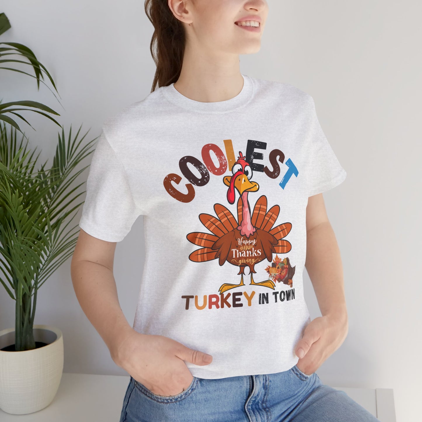 Coolest Turkey InTown T-shirt, Happy Thanksgiving T-shirt, Happy thanksgiving 2024 T-shirt, Thanksgiving Gift,Turkey Shirt, Family Thanksgiving, Holiday Outfit.