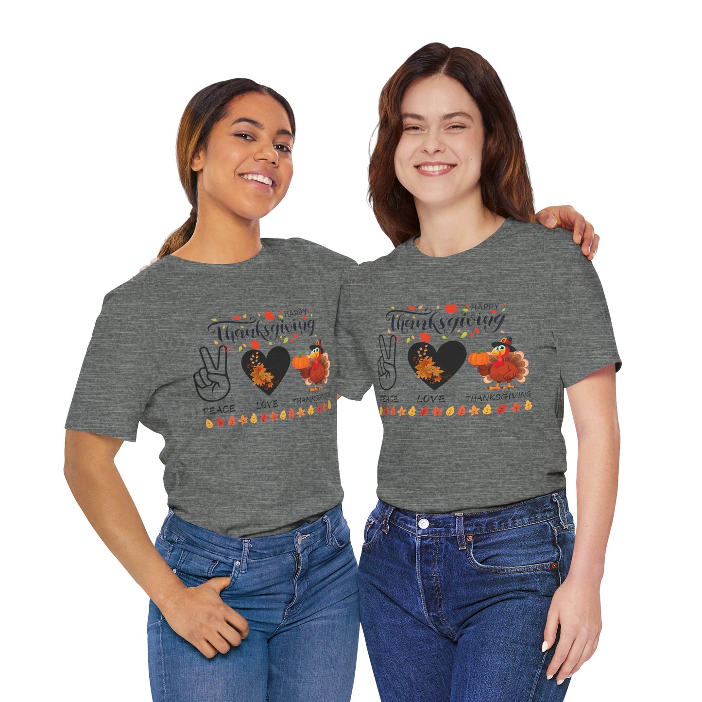 Peace Love Thanksgiving T-shirt, Happy Thanksgiving T-shirt, Happy thanksgiving 2024 T-shirt, Thanksgiving Gift,Turkey Shirt, Family Thanksgiving, Holiday Outfit.