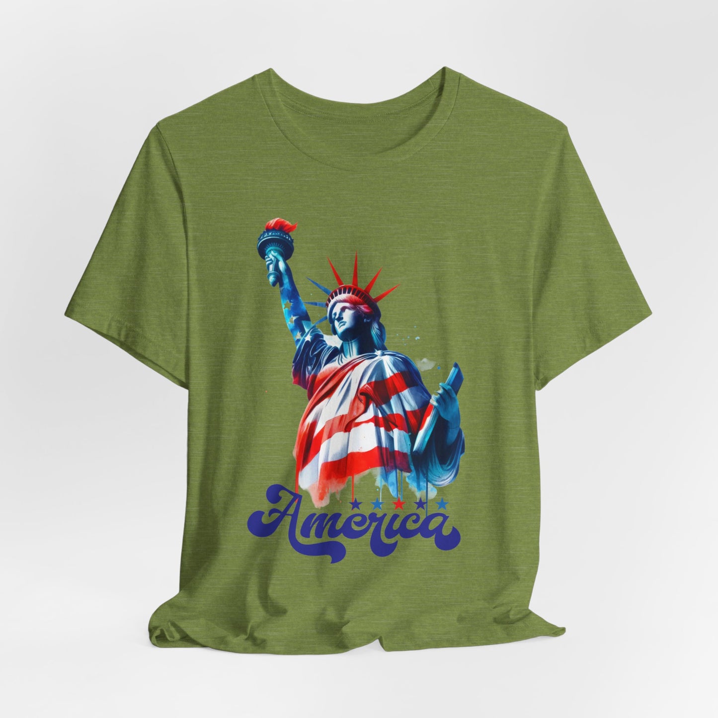 4th of July T-shirt, Sweet Land Of Liberty T-Shirt, Fourth of July unisex jersey short sleeve, America, Flag, Peace Love America. Proud To Be An American, Red White Blue.