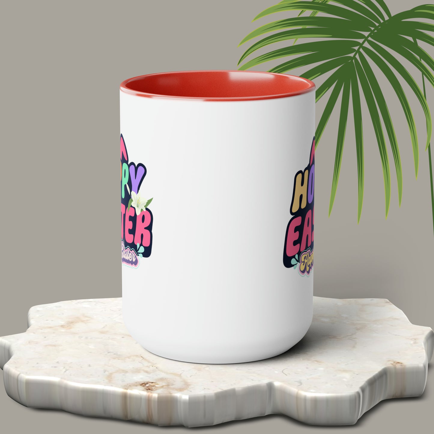 Happy EasterTwo-Tone Coffee Mugs, 15oz